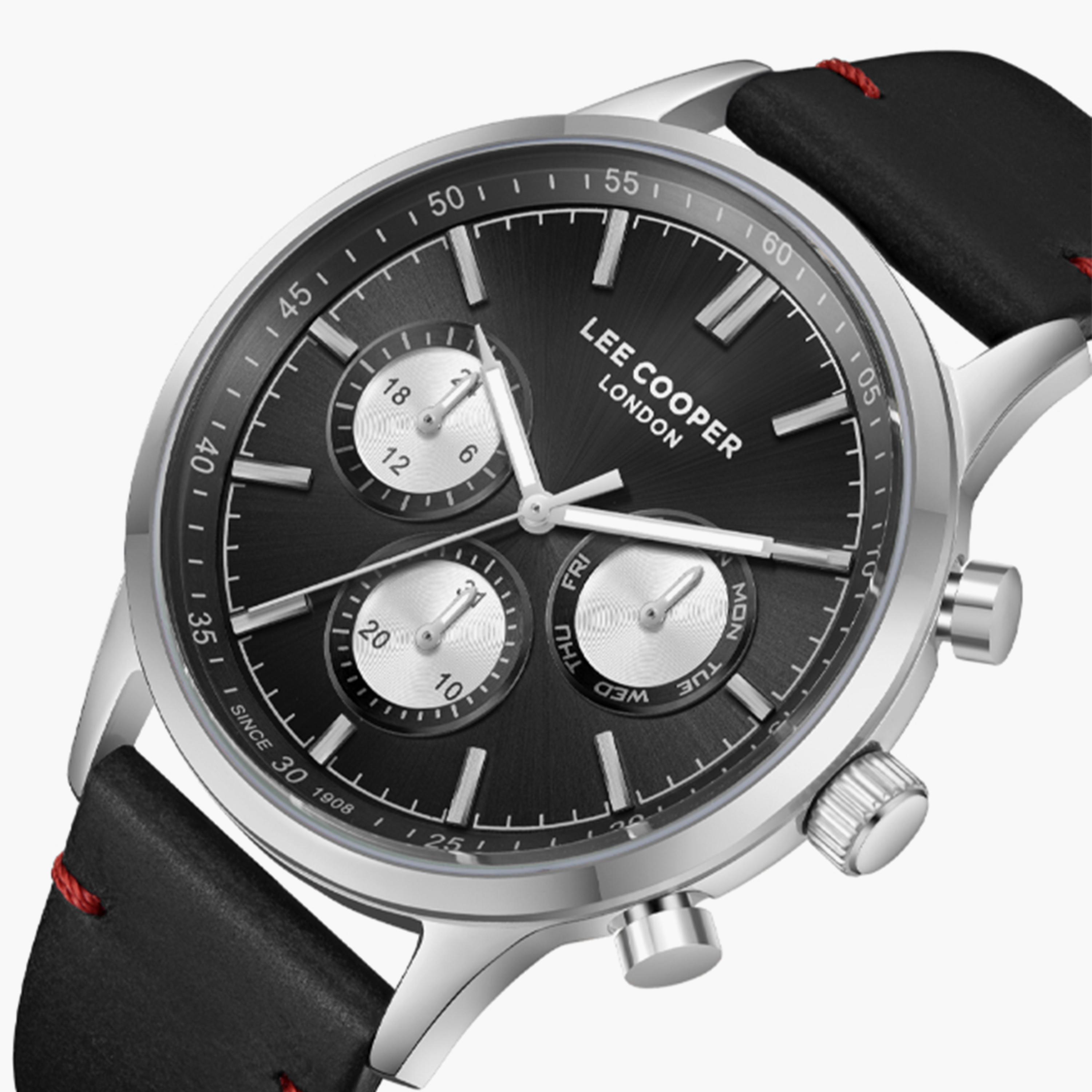 لي كوبر- ساعة  كرونوغراف للرجال سوار جلدي  44مم لون أسود | LC08001.351-men-watchesandjewellery-watches-image-5