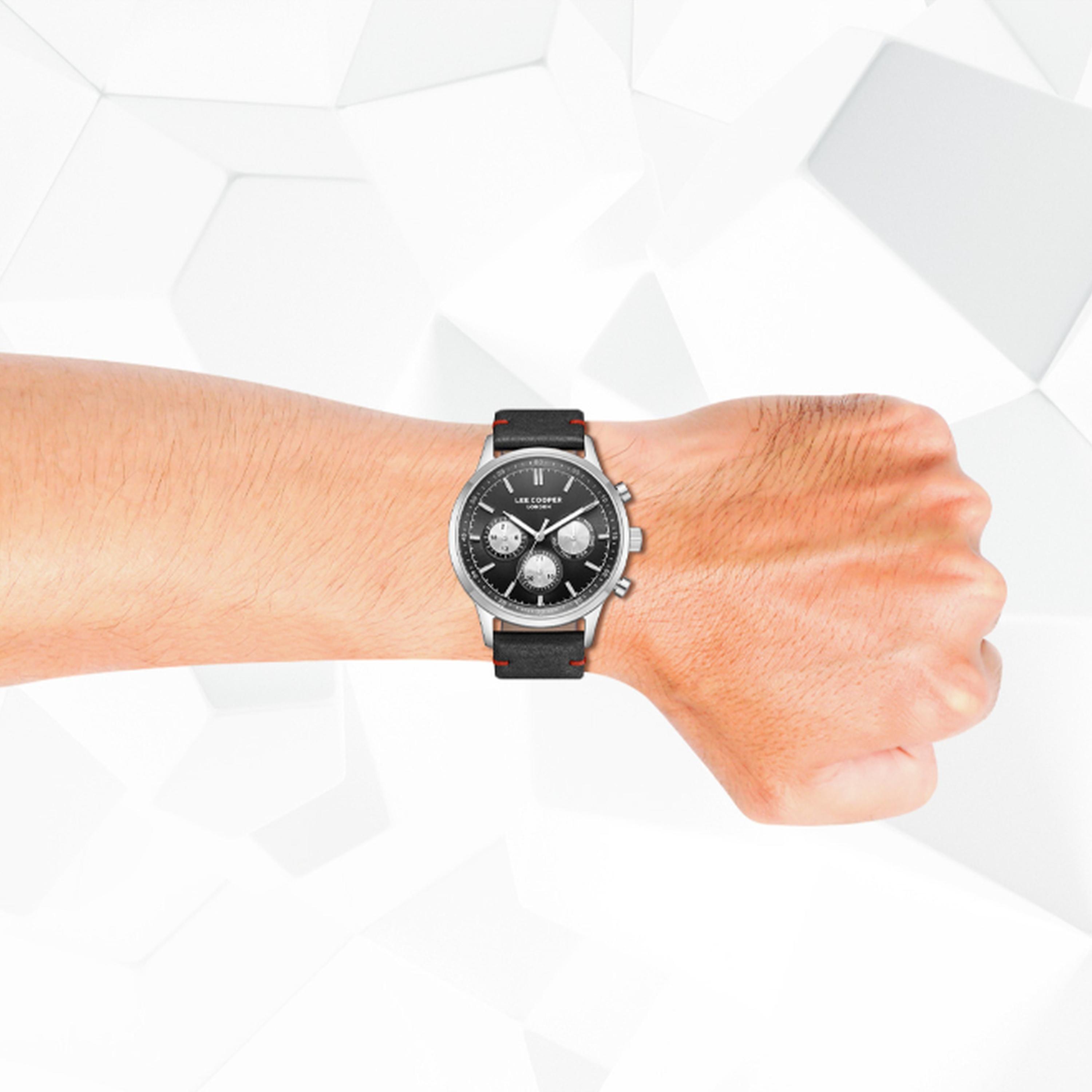 لي كوبر- ساعة  كرونوغراف للرجال سوار جلدي  44مم لون أسود | LC08001.351-men-watchesandjewellery-watches-image-8