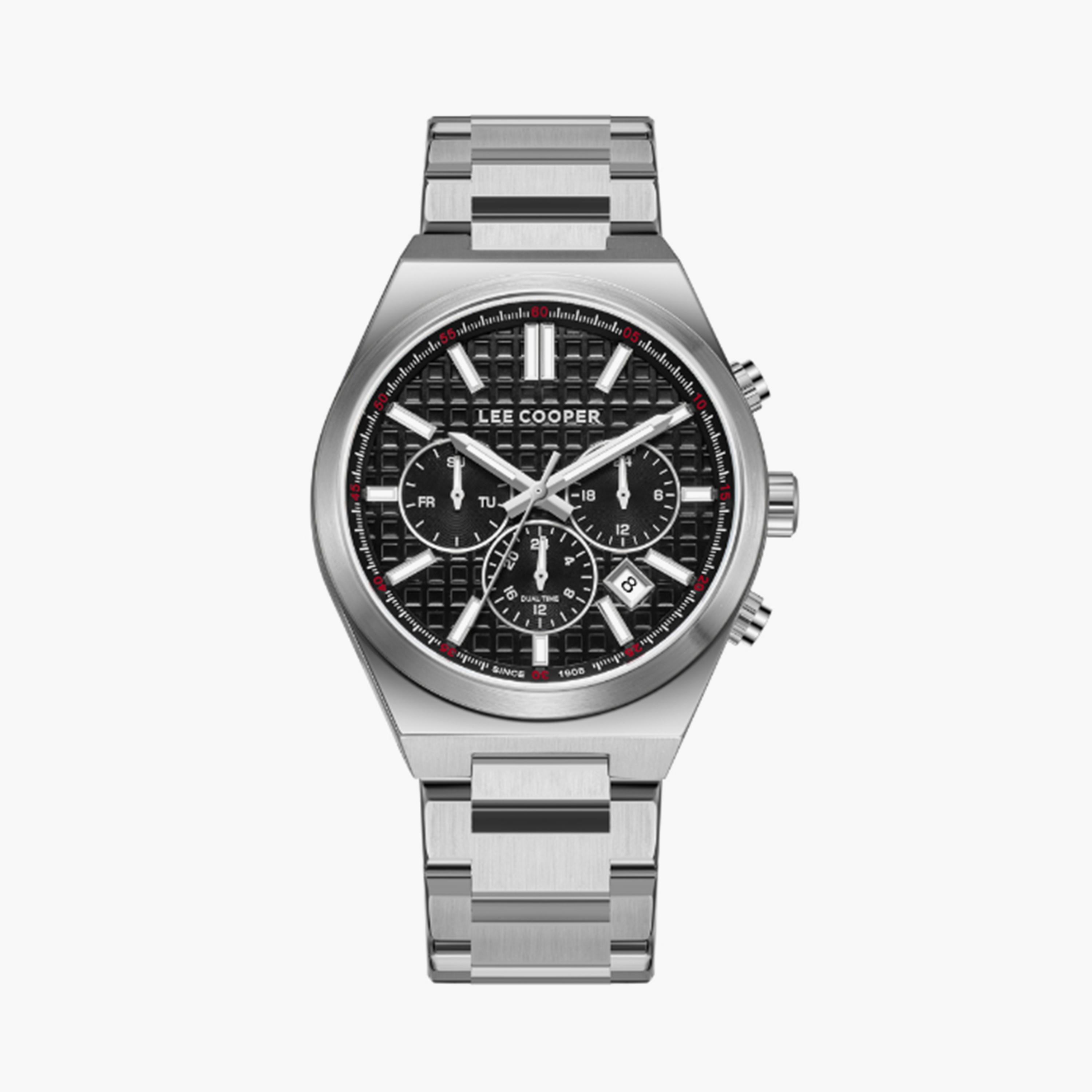 لي كوبر- ساعة  كرونوغراف للرجال سوار معدني  41مم لون فضي | LC08084.350-men-watchesandjewellery-watches-image-1
