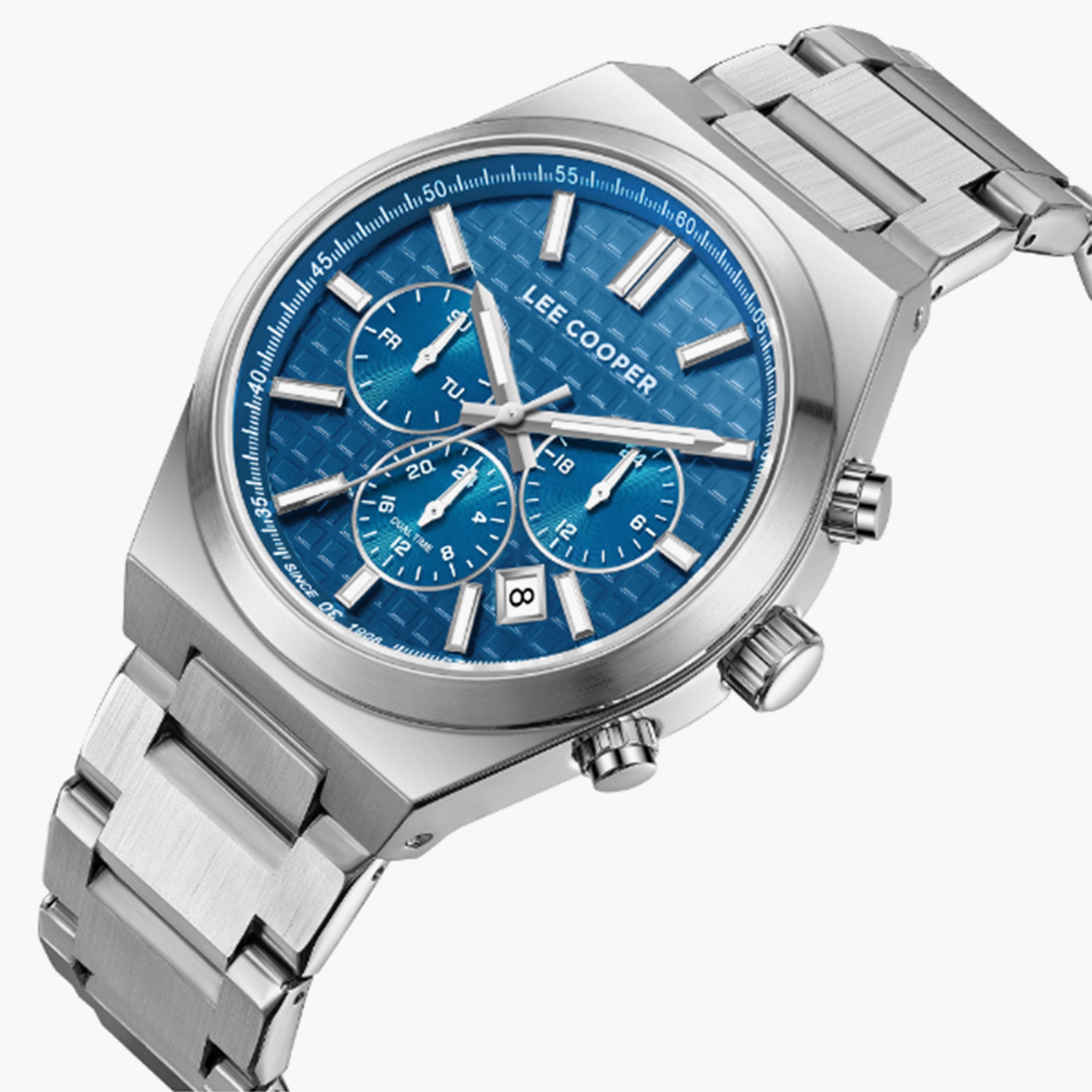 Lee Cooper Men's 41MM Silver Chronograph Metal Strap Watch | LC08084.390-men-watchesandjewellery-watches-image-4