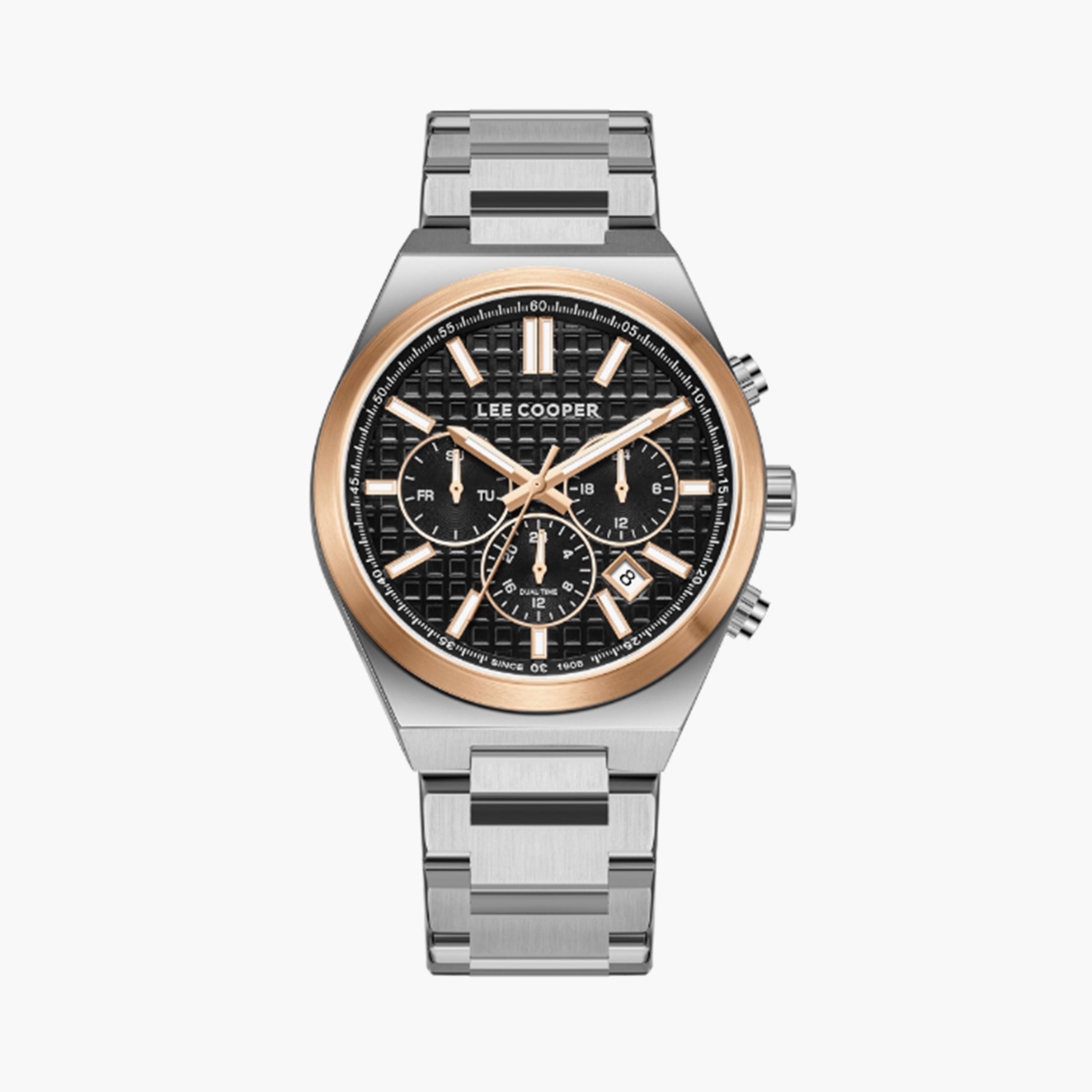 لي كوبر- ساعة  كرونوغراف للرجال سوار معدني  41مم لون فضي | LC08084.550-men-watchesandjewellery-watches-image-1