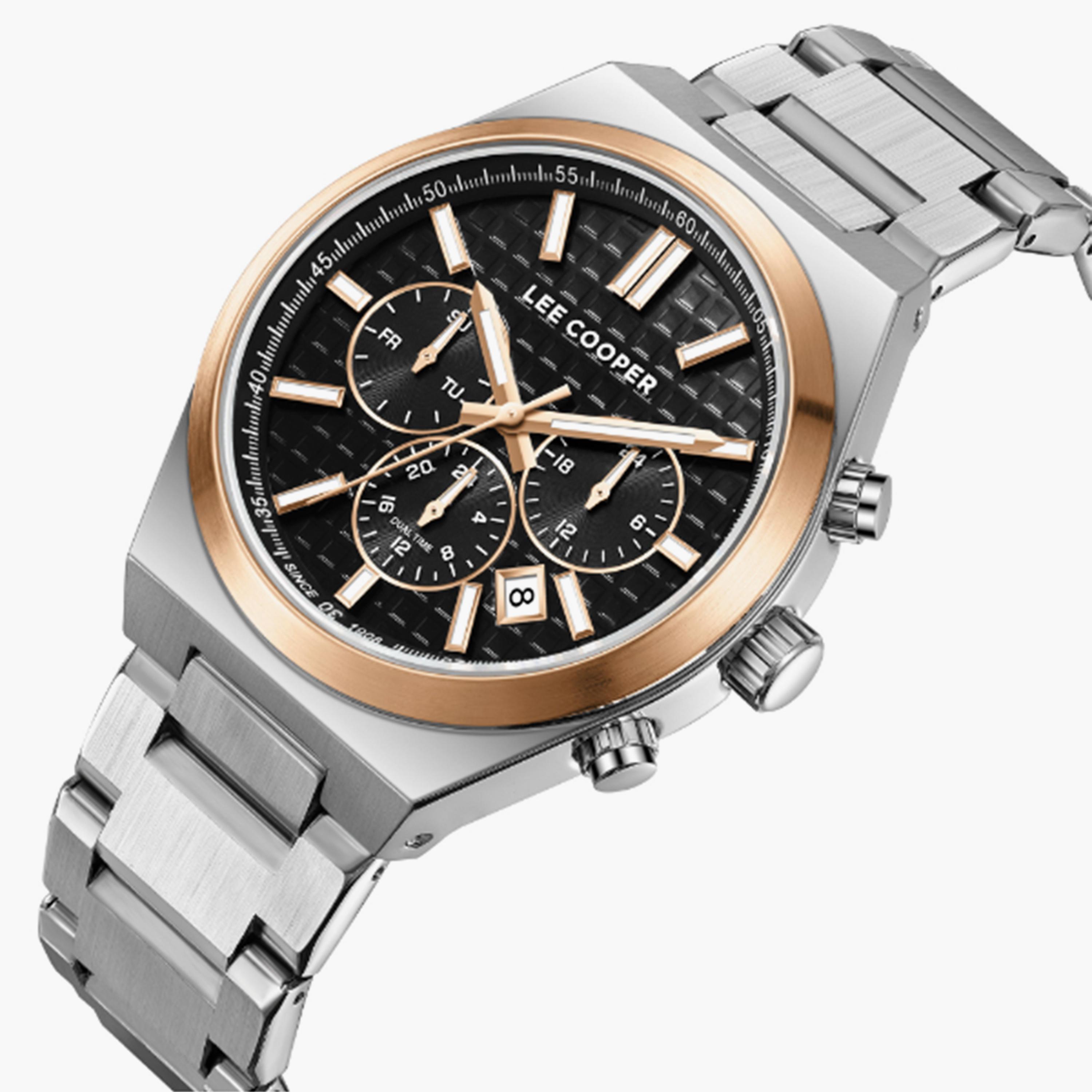 لي كوبر- ساعة  كرونوغراف للرجال سوار معدني  41مم لون فضي | LC08084.550-men-watchesandjewellery-watches-image-4