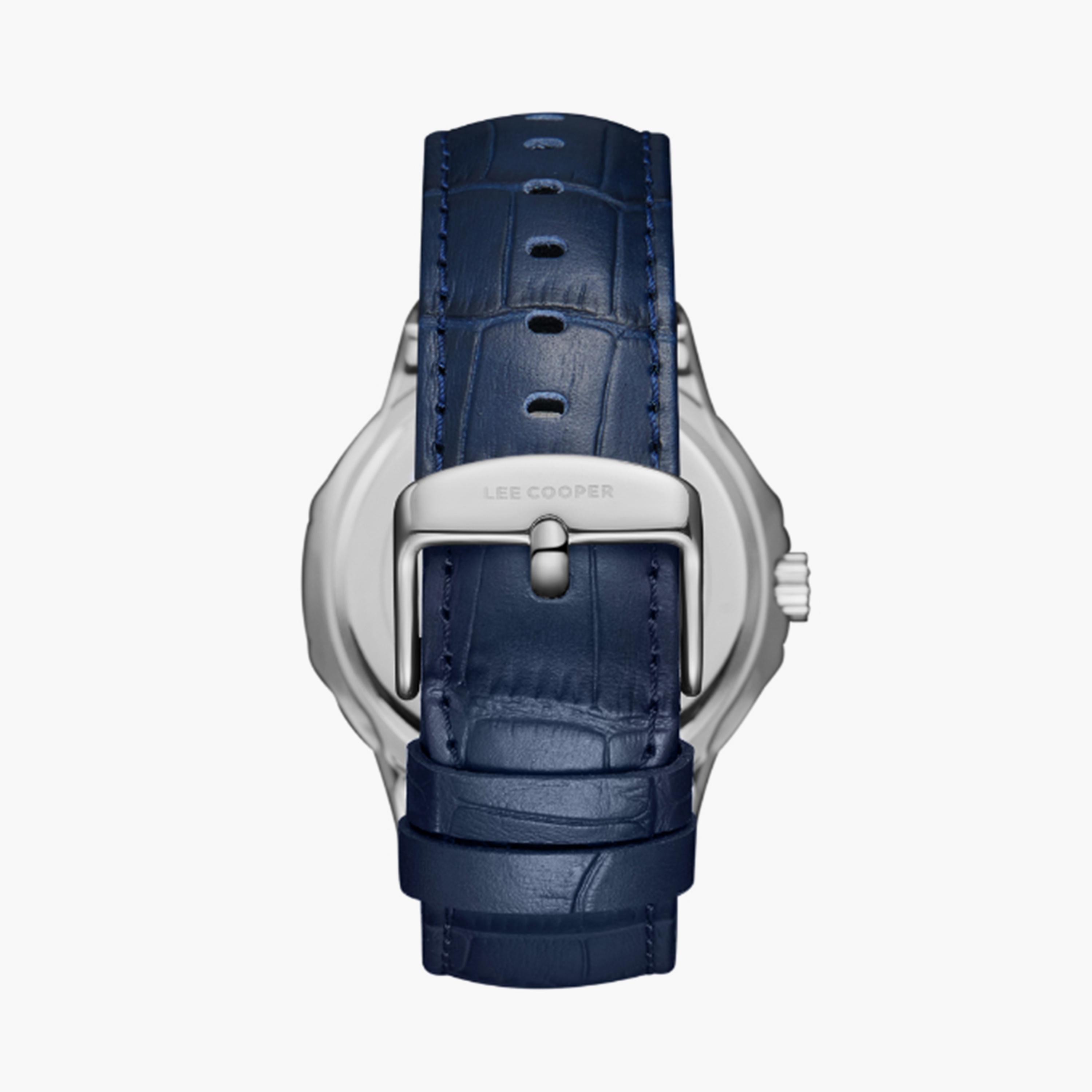 لي كوبر- ساعة  تناظرية للرجال سوار جلدي  42مم لون أزرق | LC08108.399-men-watchesandjewellery-watches-image-2