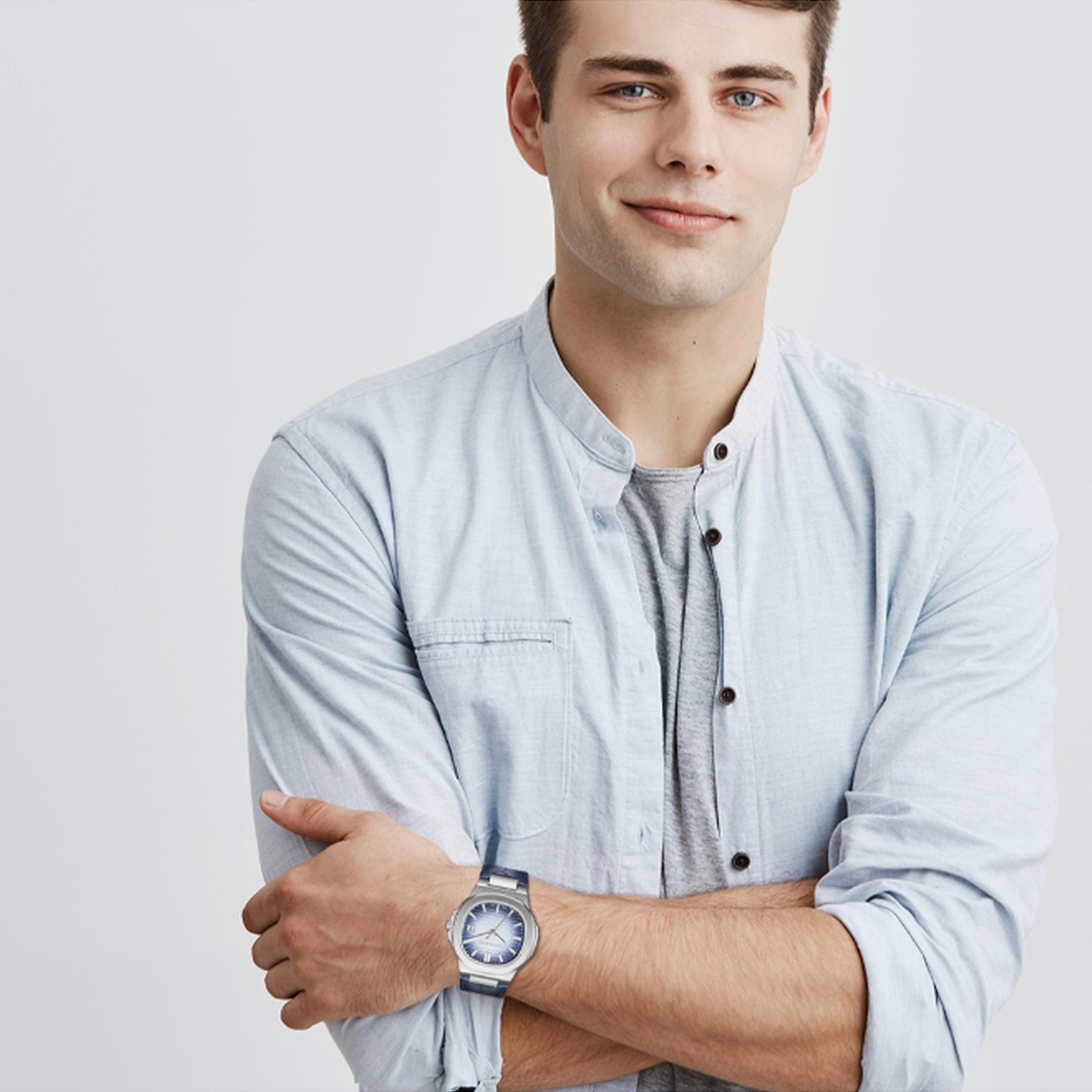 لي كوبر- ساعة  تناظرية للرجال سوار جلدي  42مم لون أزرق | LC08108.399-men-watchesandjewellery-watches-image-7