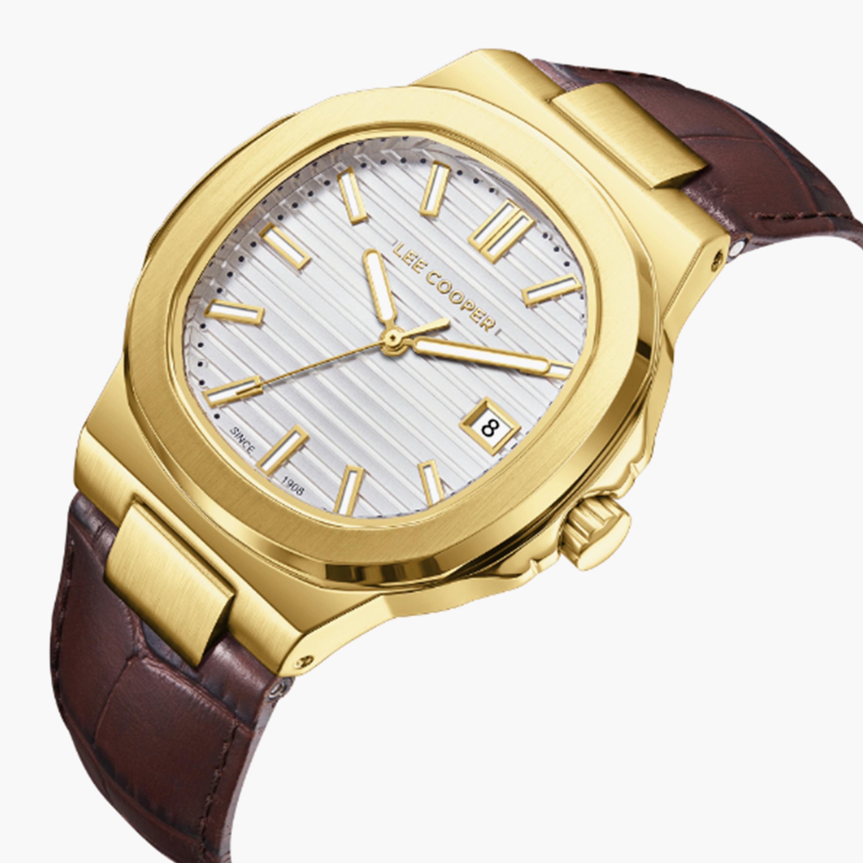 Lee Cooper Men's 42MM Brown Analog Leather Strap Watch | LC08108.134-men-watchesandjewellery-watches-image-4