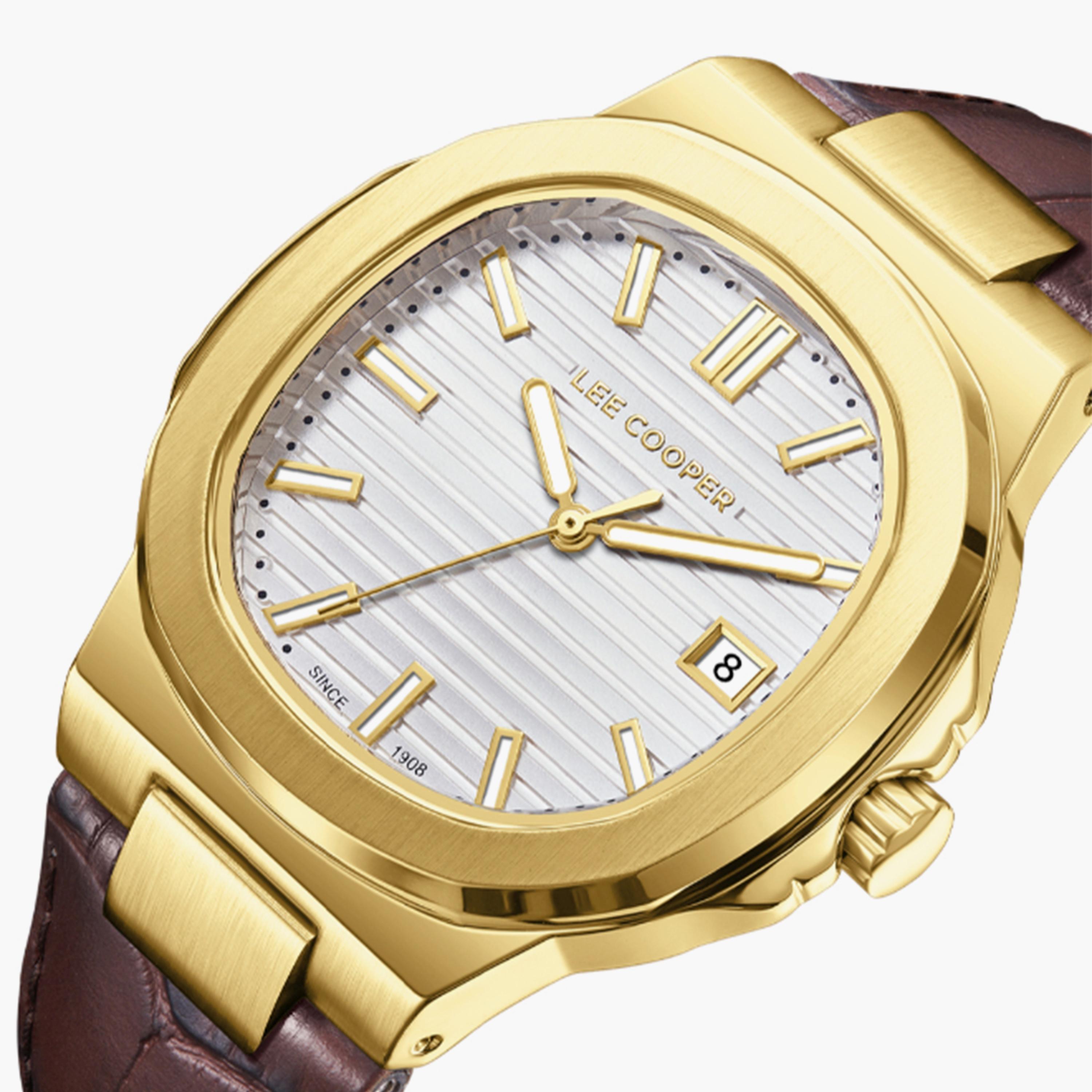 Lee Cooper Men's 42MM Brown Analog Leather Strap Watch | LC08108.134-men-watchesandjewellery-watches-image-5