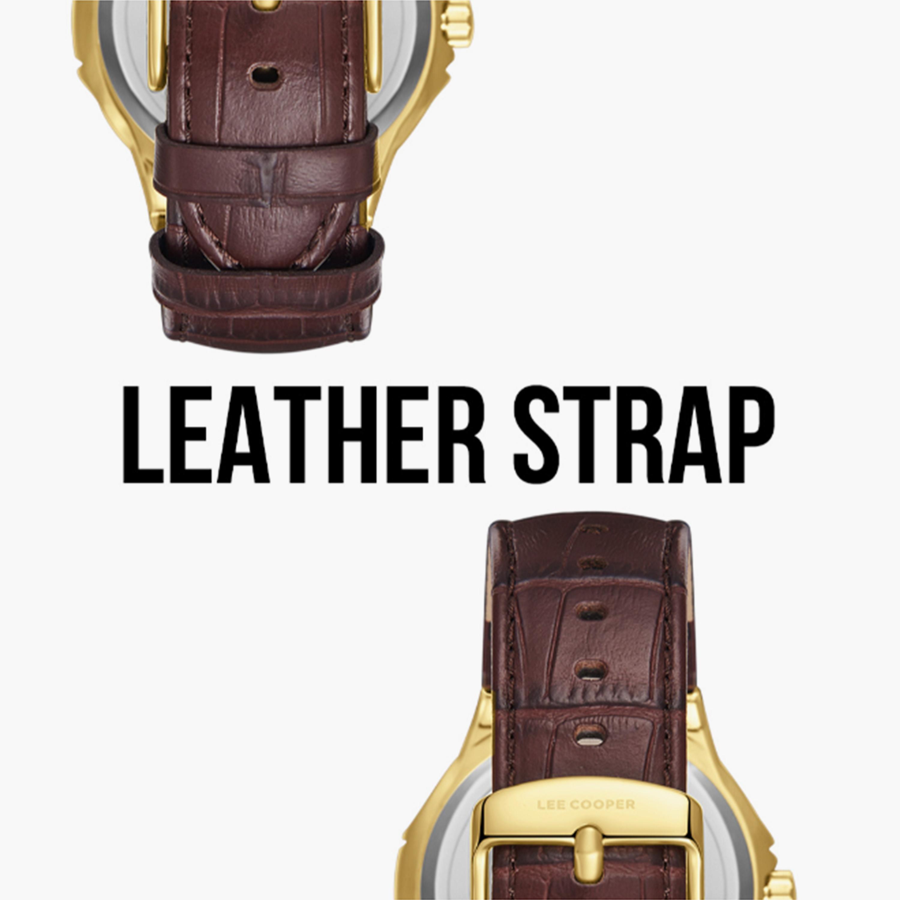 Lee Cooper Men's 42MM Brown Analog Leather Strap Watch | LC08108.134-men-watchesandjewellery-watches-image-6
