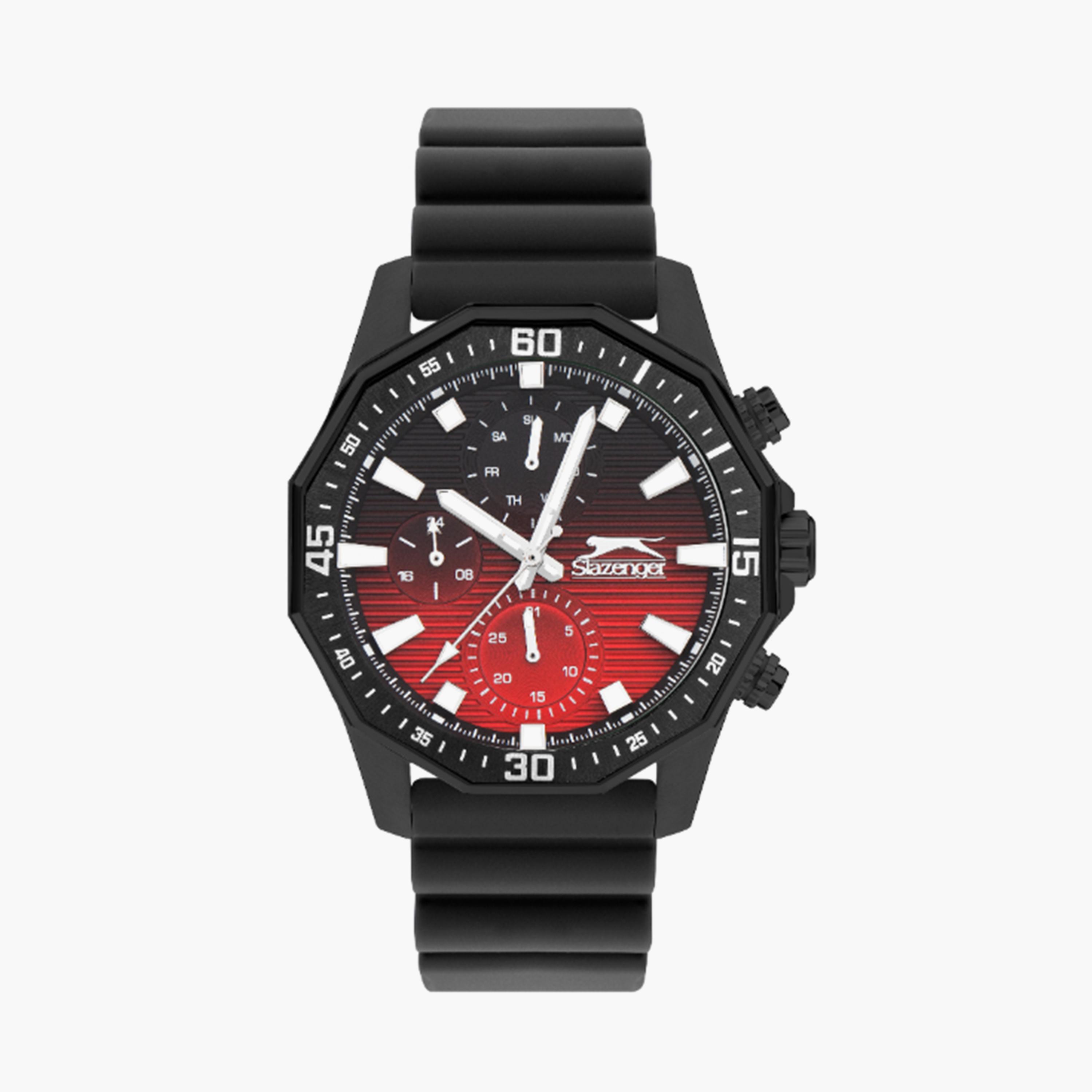 Slazenger Men's 44MM Black Chronograph Silicone Strap Watch | SL.9.2298.2.08-men-watchesandjewellery-watches-image-1