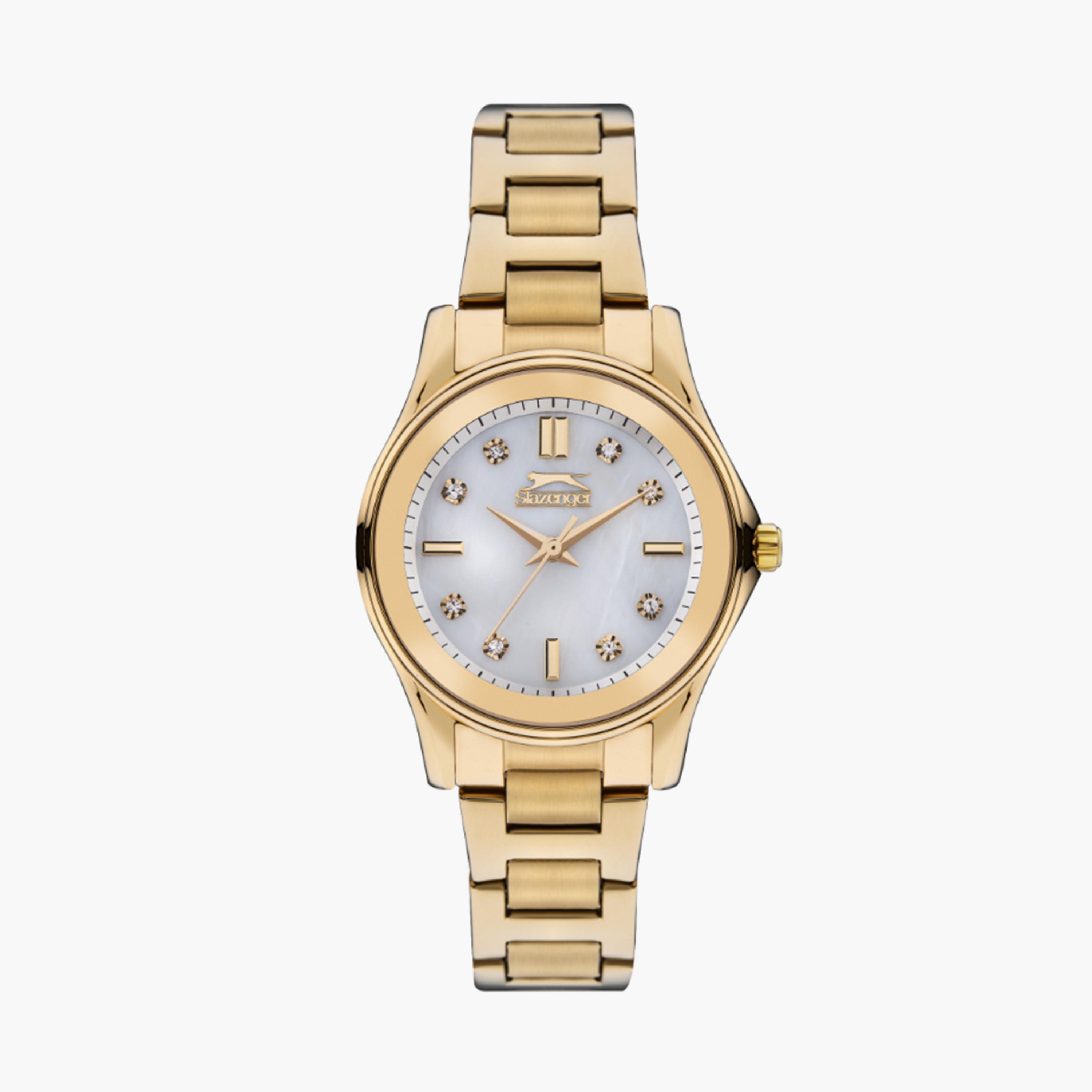 سلازنغر- ساعة  تناظرية للنساء سوار معدني  32مم لون ذهبي | SL.9.2235.3.06-women-watchesandjewellery-watches-image-1