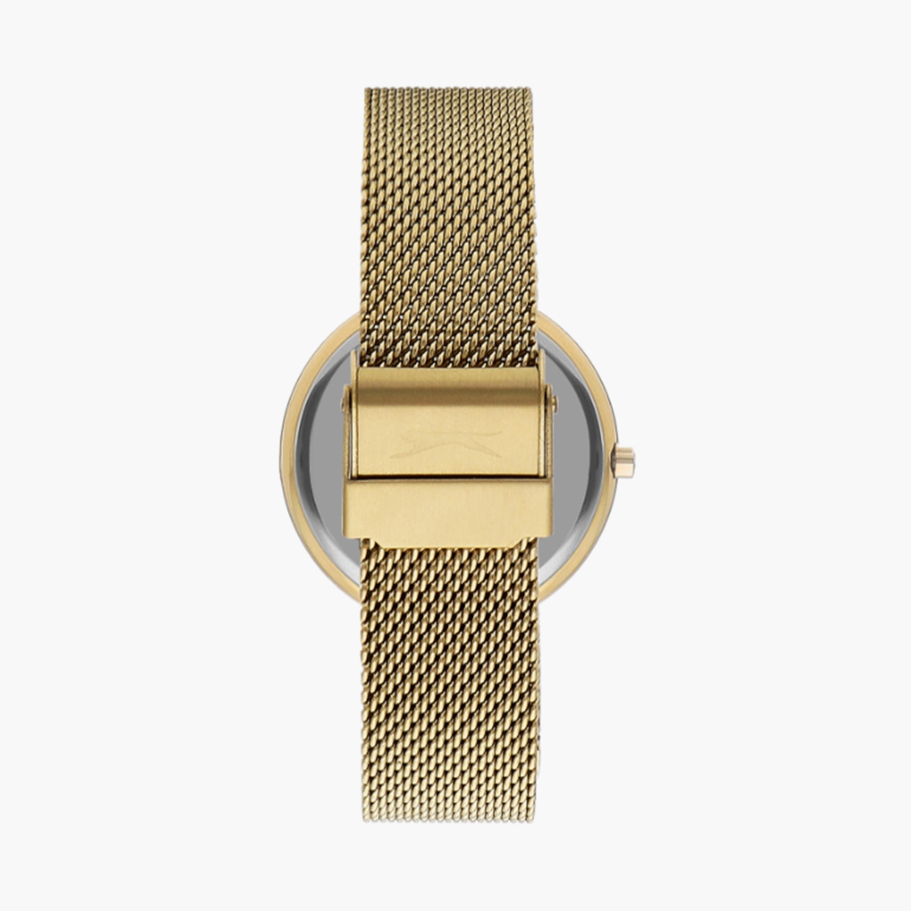 سلازنغر- ساعة  تناظرية للنساء سوار شبكي  34مم لون ذهبي | SL.9.2296.3.02-women-watchesandjewellery-watches-image-3