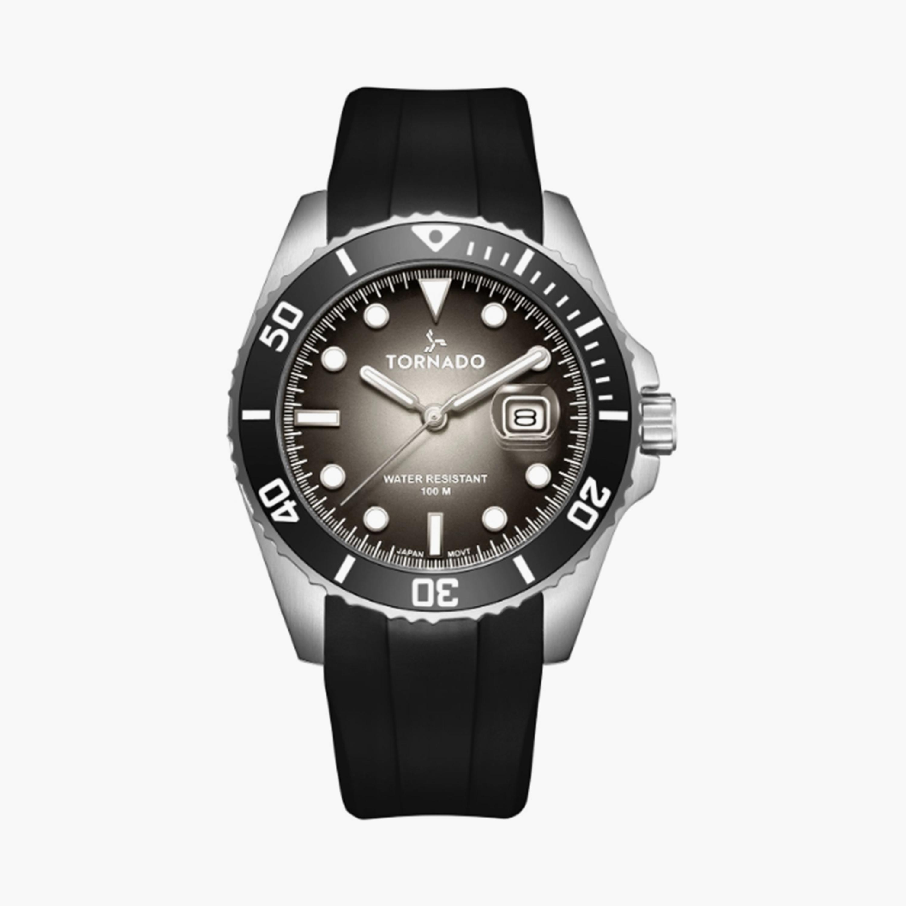 Tornado Men's 49MM Black Analog Silicone Strap Watch | T22001-SSBB-men-watchesandjewellery-watches-image-1