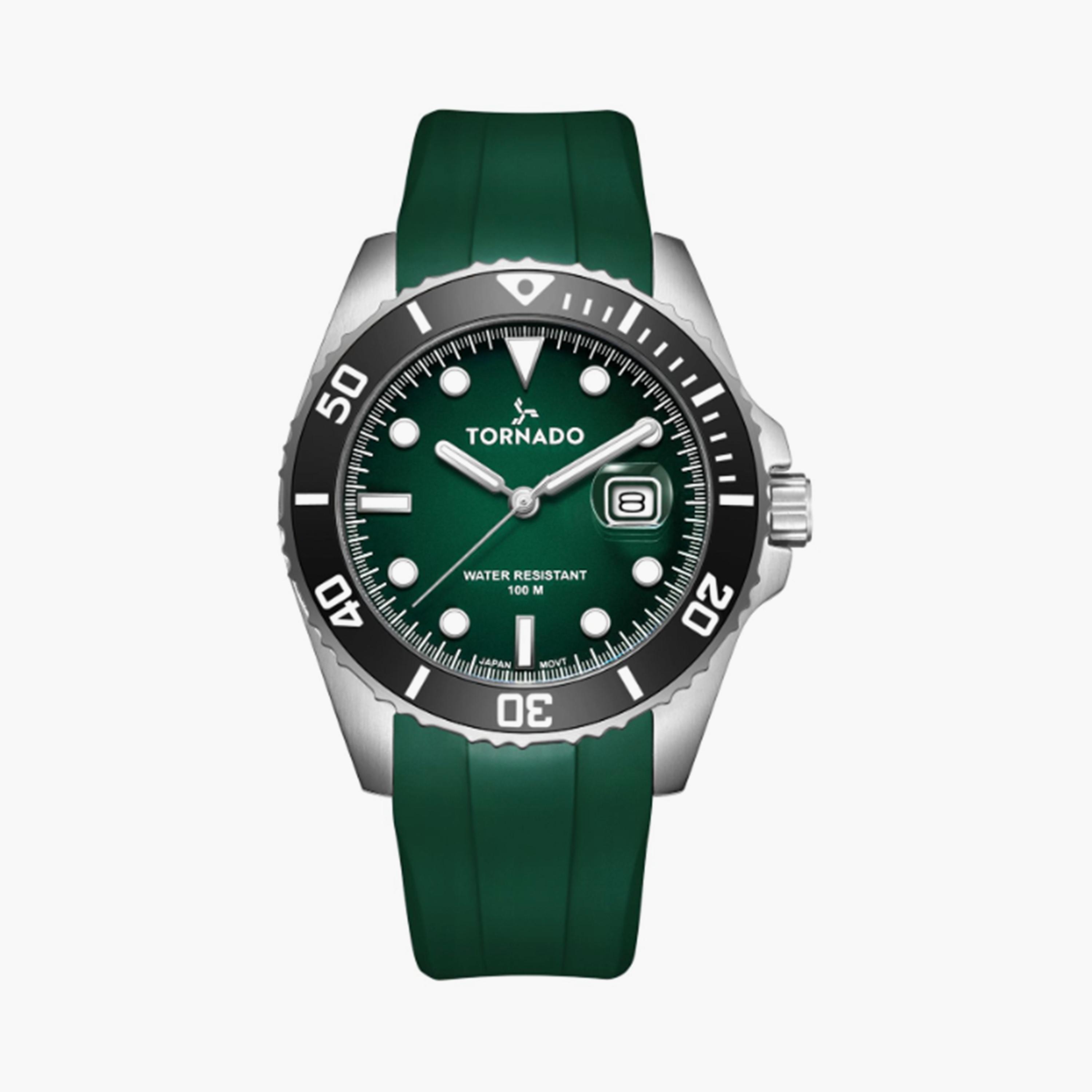 Tornado Men's 49MM Green Analog Silicone Strap Watch | T22001-SSHH-men-watchesandjewellery-watches-image-1