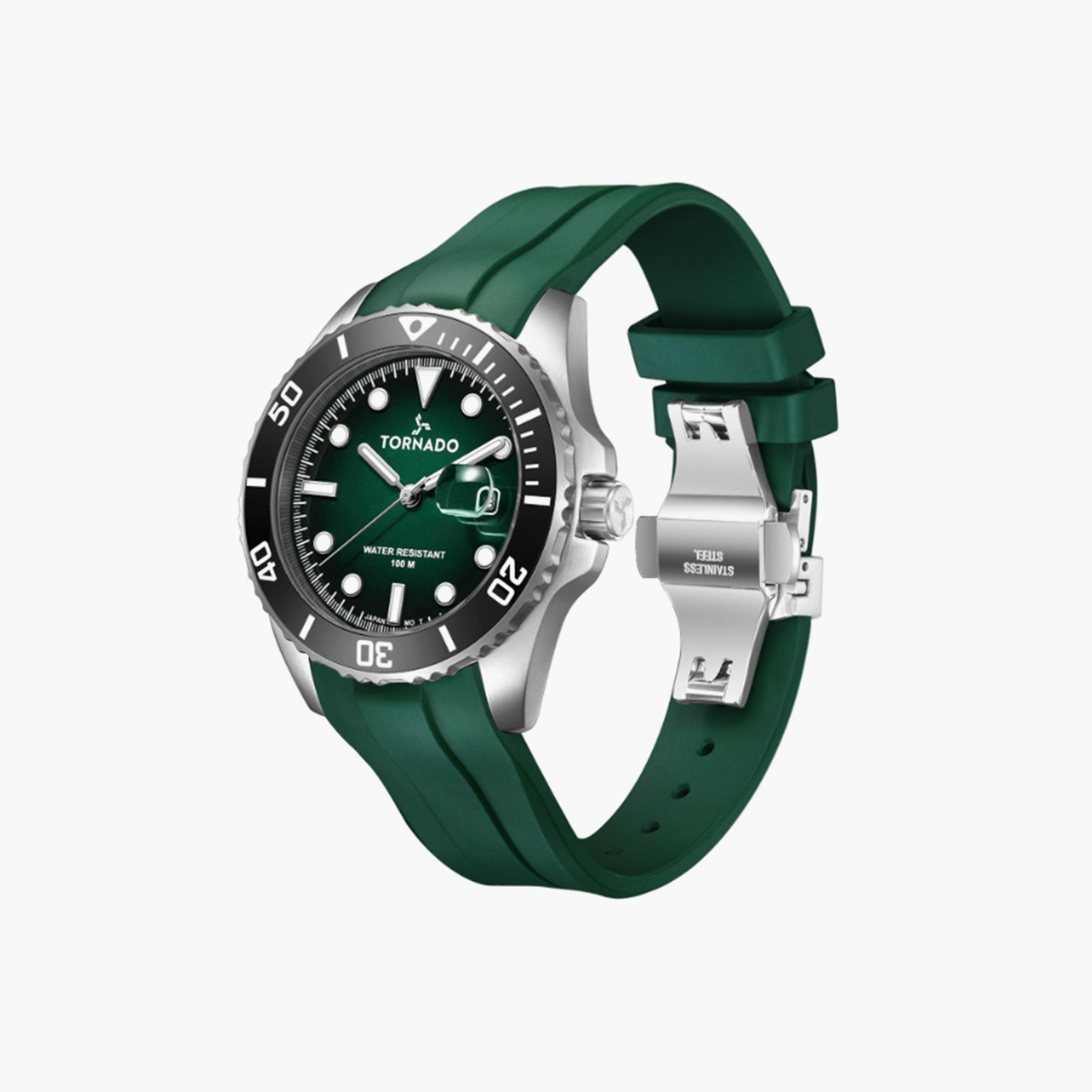 Tornado Men's 49MM Green Analog Silicone Strap Watch | T22001-SSHH-men-watchesandjewellery-watches-image-2