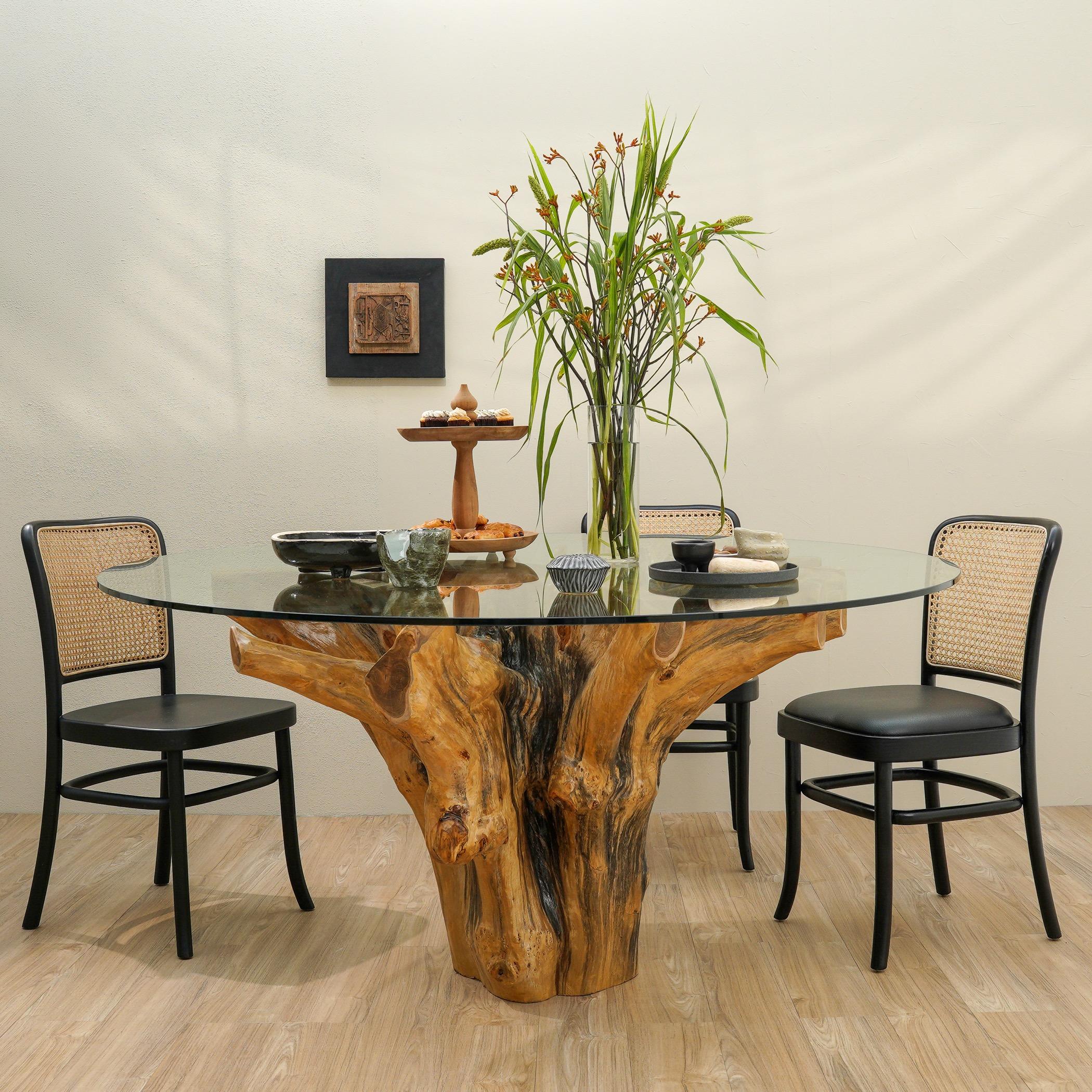 Java 8-Seater Glass Top Dining Table
