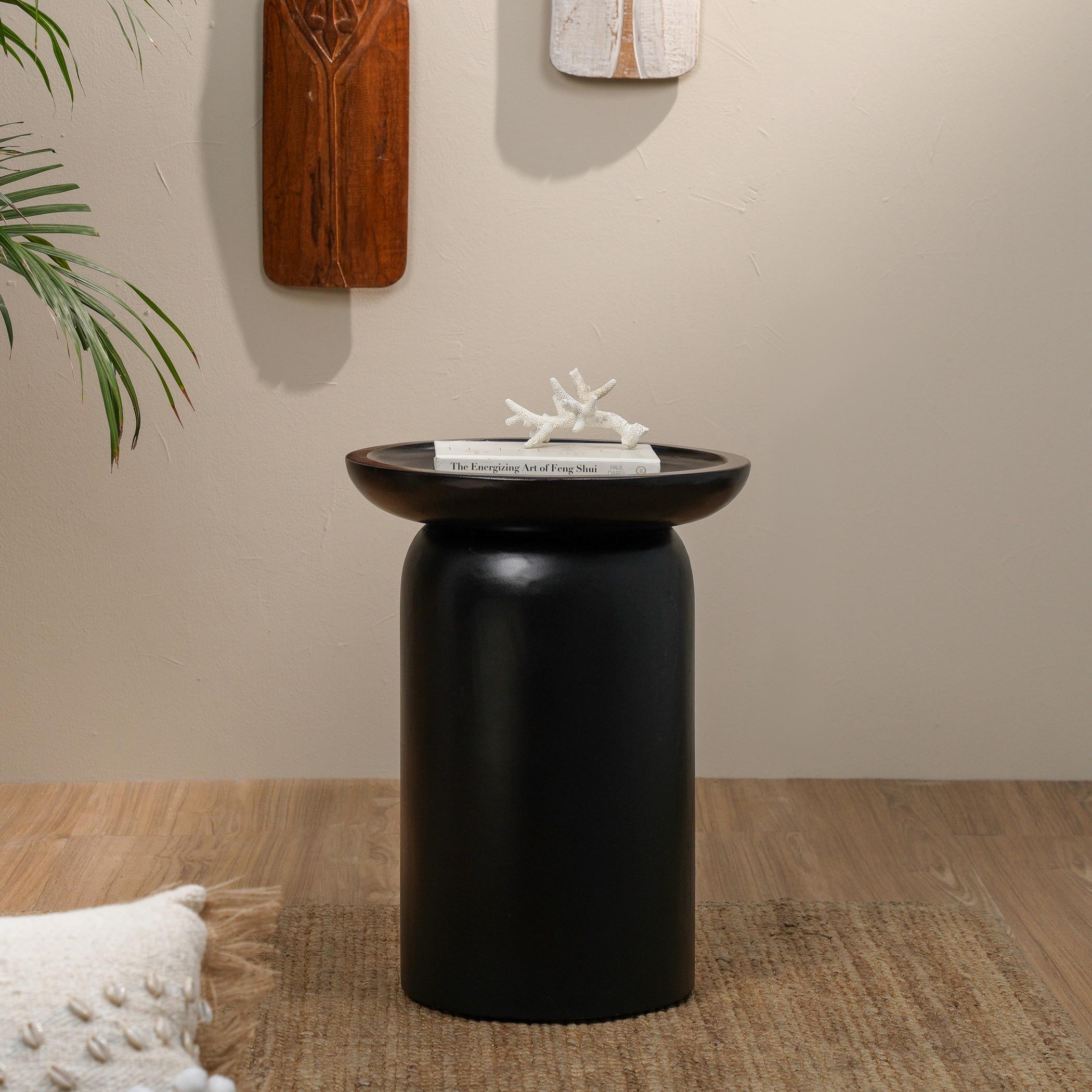 Donald Wooden Top Side Table