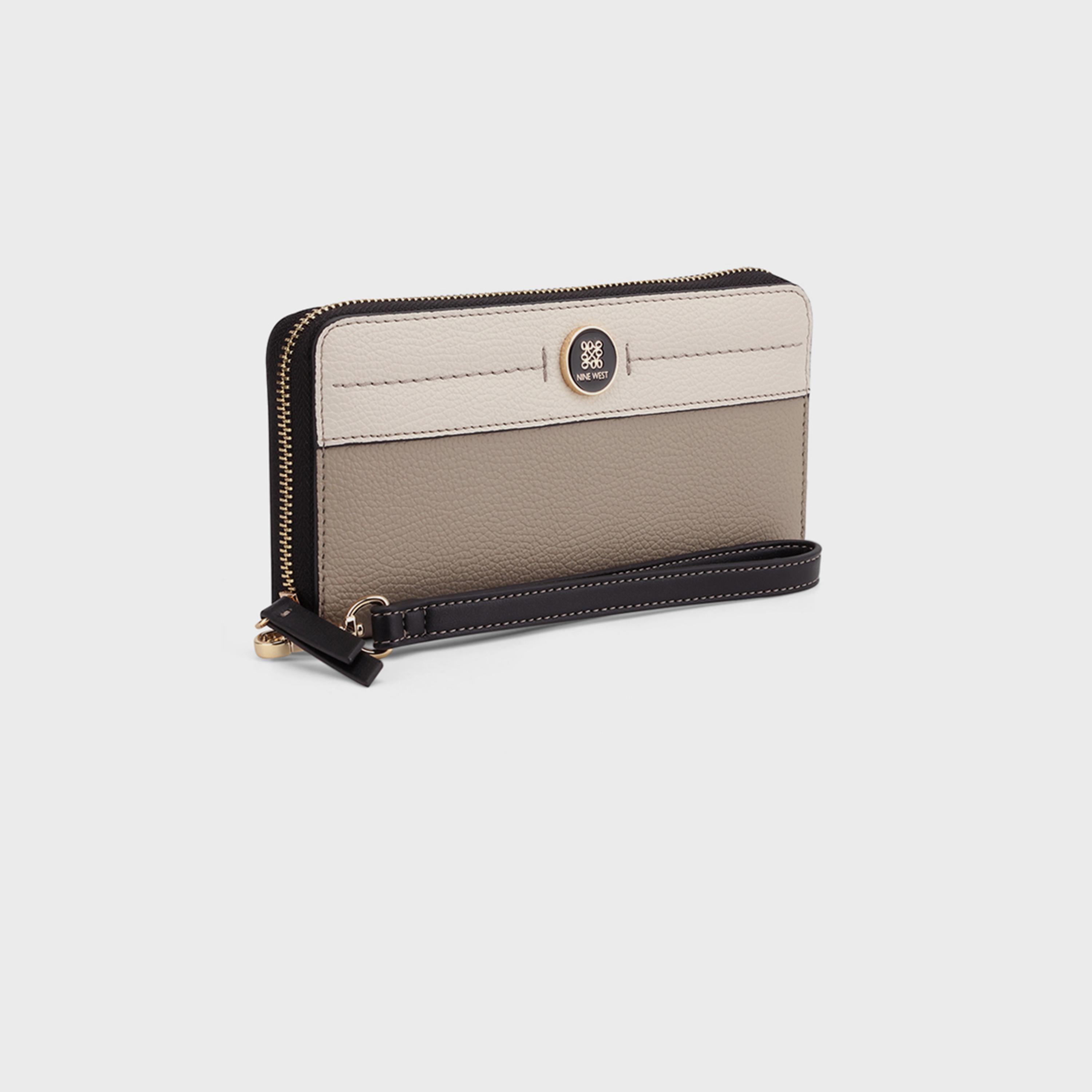 ناين ويست- محفظة منقوشة بسحاب للإغلاق-women-bagsandwallets-wallets-image-2