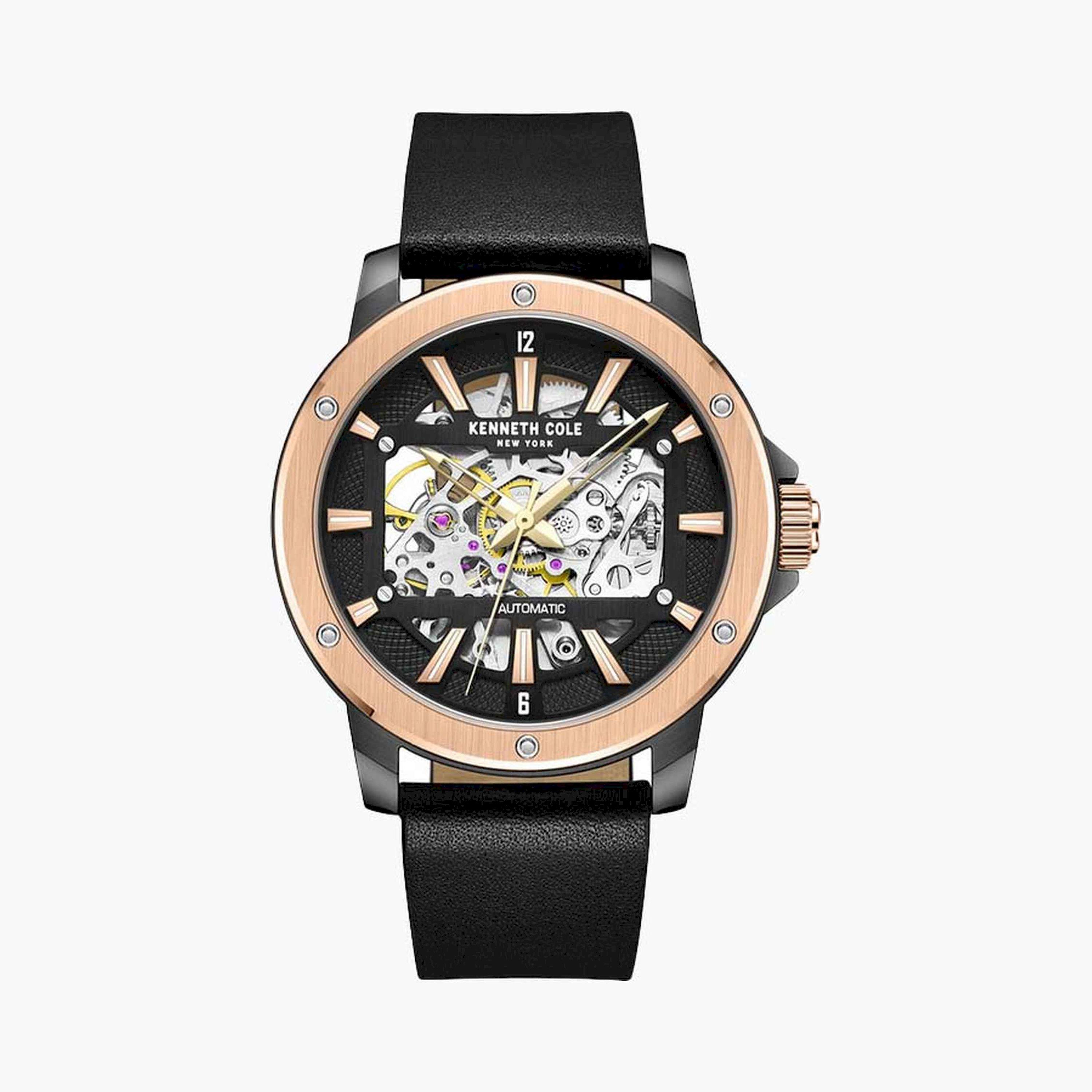 كينيث كول- ساعة  أتوماتيكية للرجال  سوار جلدي   44 مم  لون أسود   | KCWGE2237901-men-watchesandjewellery-watches-image-1