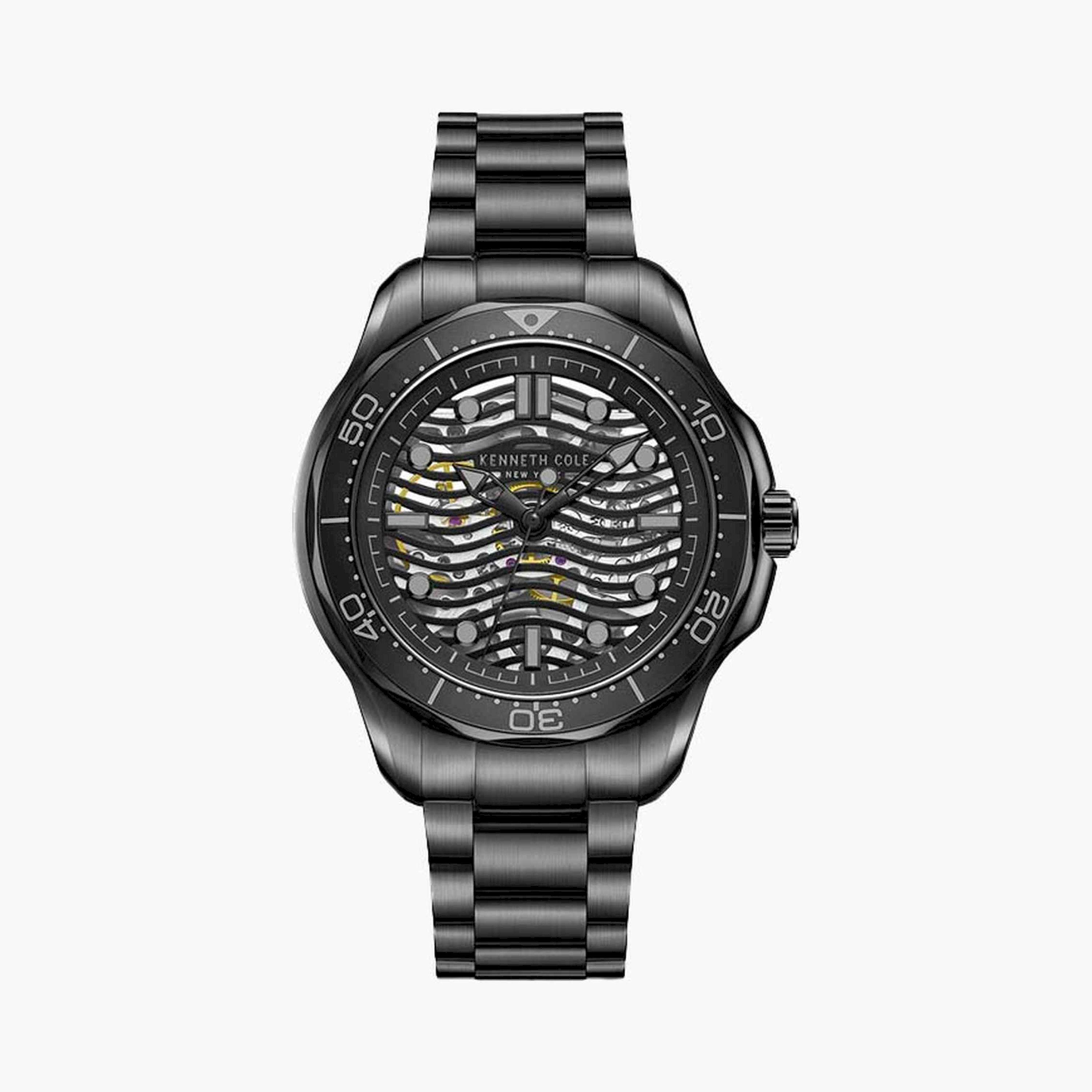 Kenneth Cole Men's 44 MM Black Automatic Stainless Steel Watch | KCWGL2220903-men-watchesandjewellery-watches-image-1