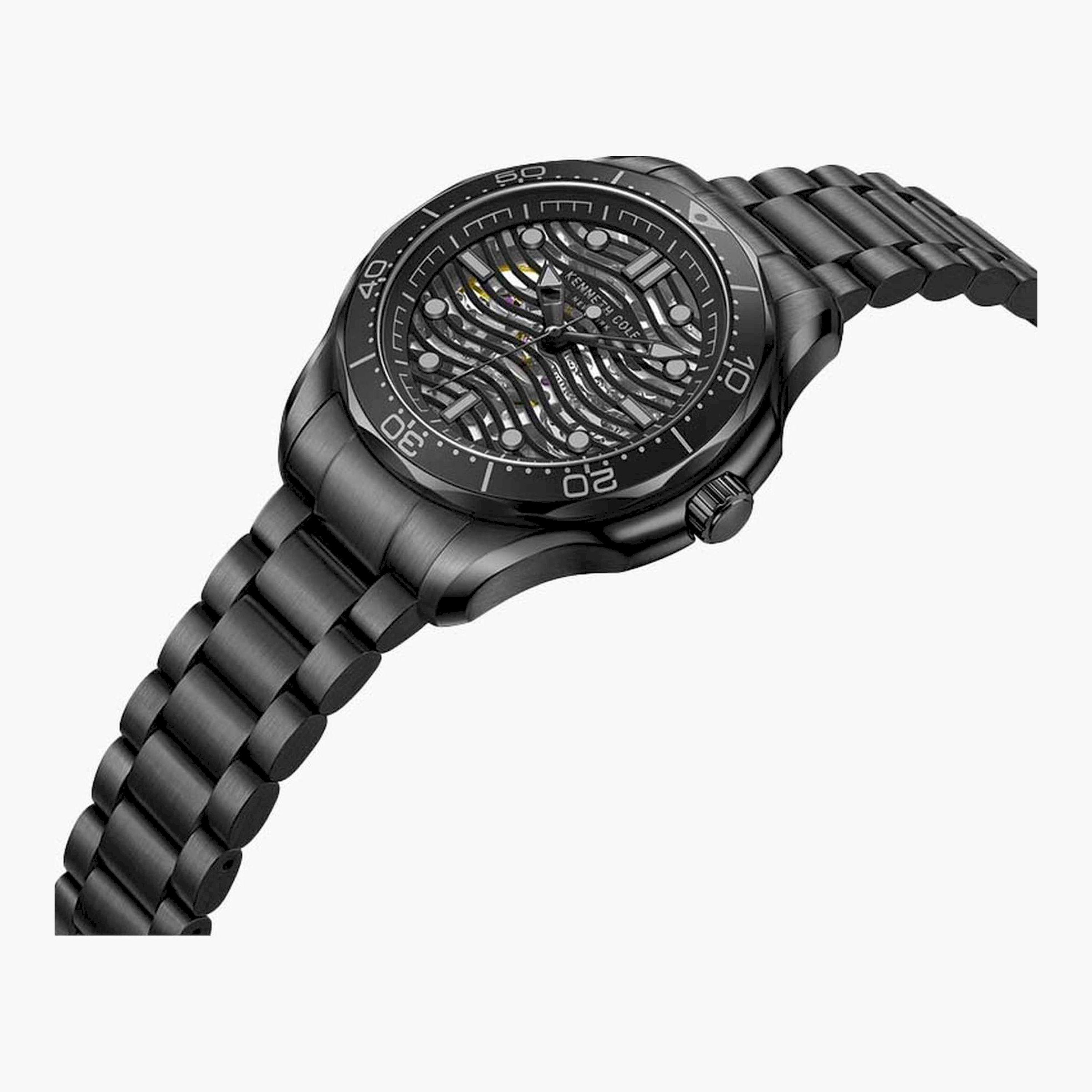 Kenneth Cole Men's 44 MM Black Automatic Stainless Steel Watch | KCWGL2220903-men-watchesandjewellery-watches-image-2