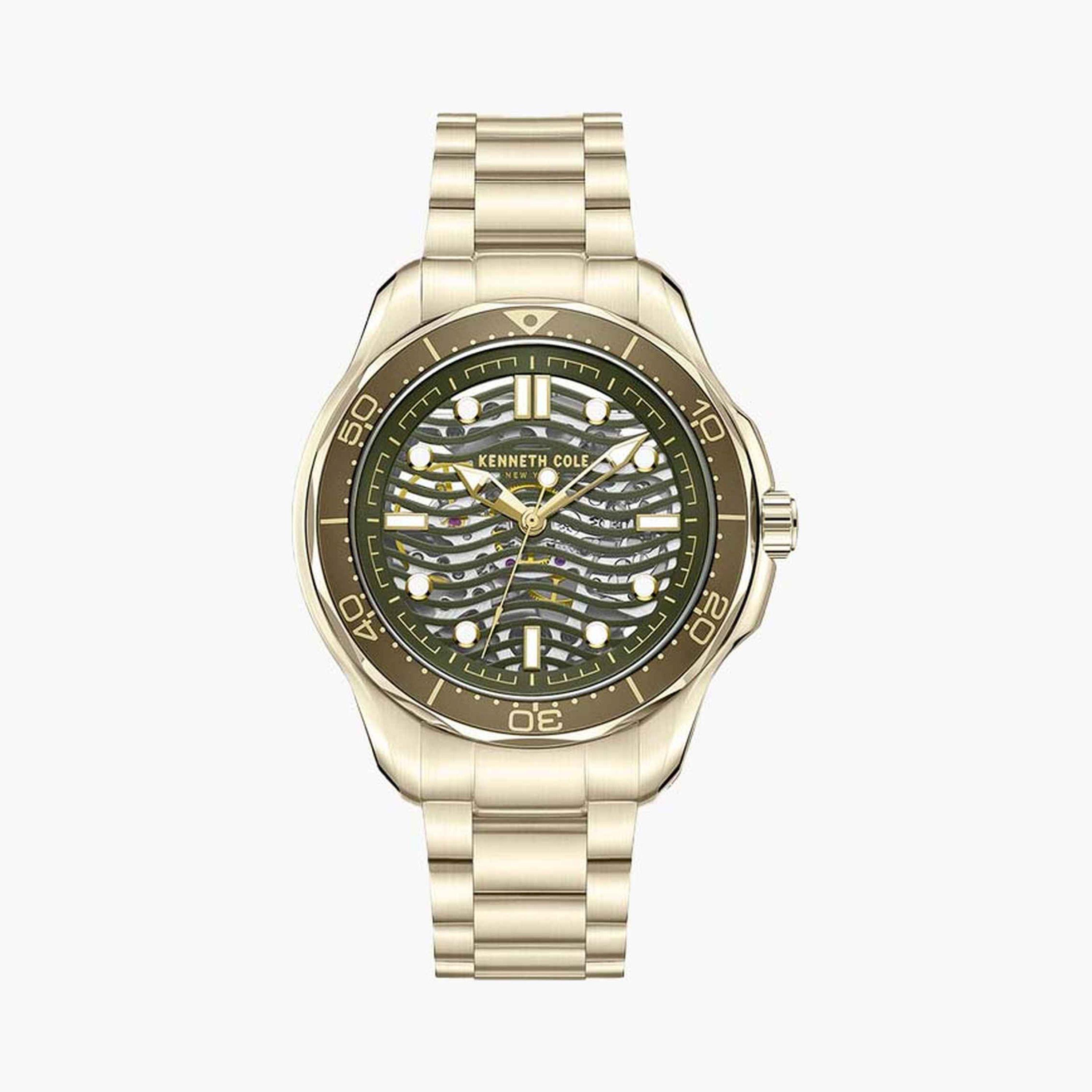كينيث كول- ساعة  أتوماتيكية للرجال  سوار ستانلس ستيل   44 مم  لون ذهبي| KCWGL2220905-men-watchesandjewellery-watches-image-1