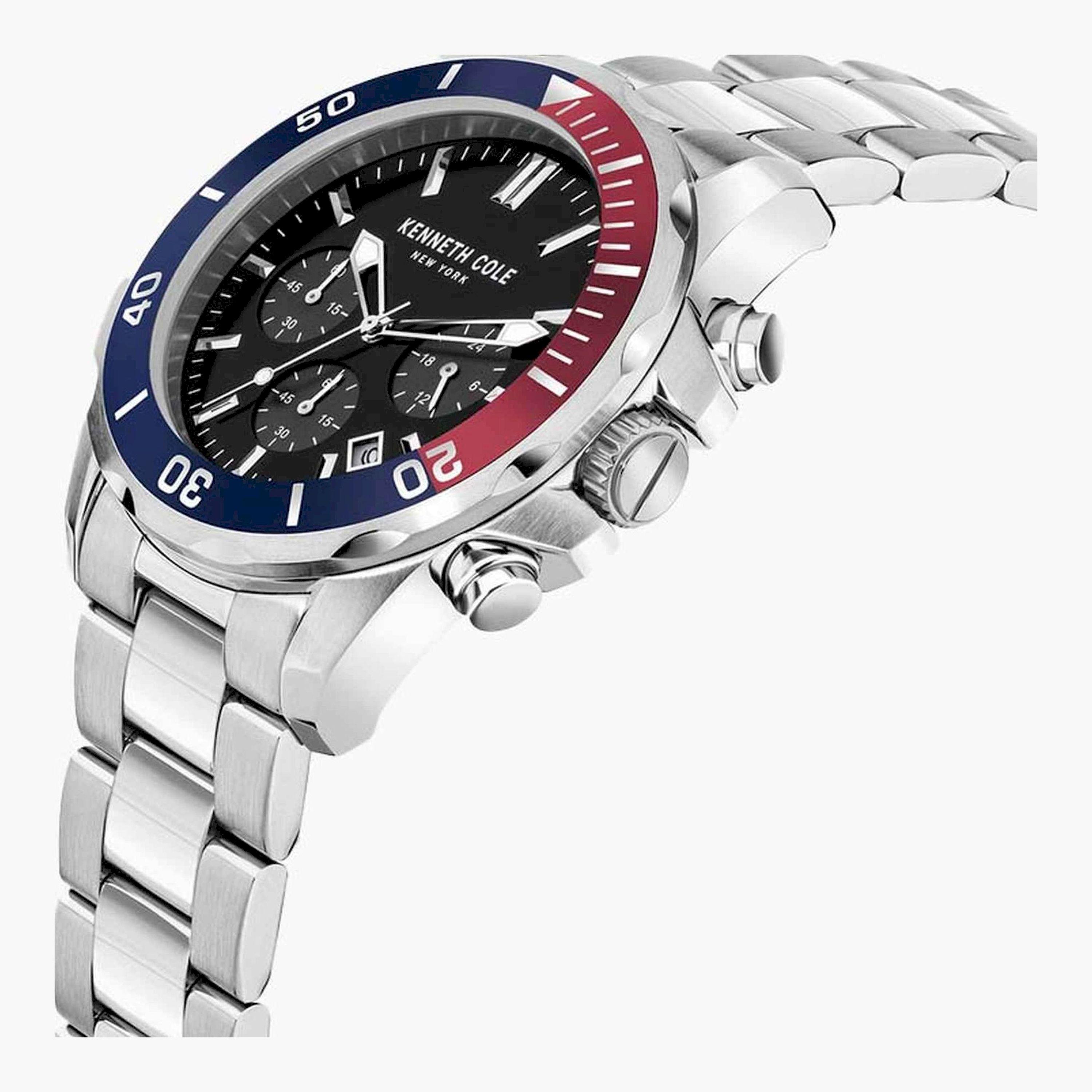 كينيث كول- ساعة  كرونوغراف  للرجال  سوار ستانلس ستيل   43 مم  لون فضي | KCWGI2105004-men-watchesandjewellery-watches-image-2