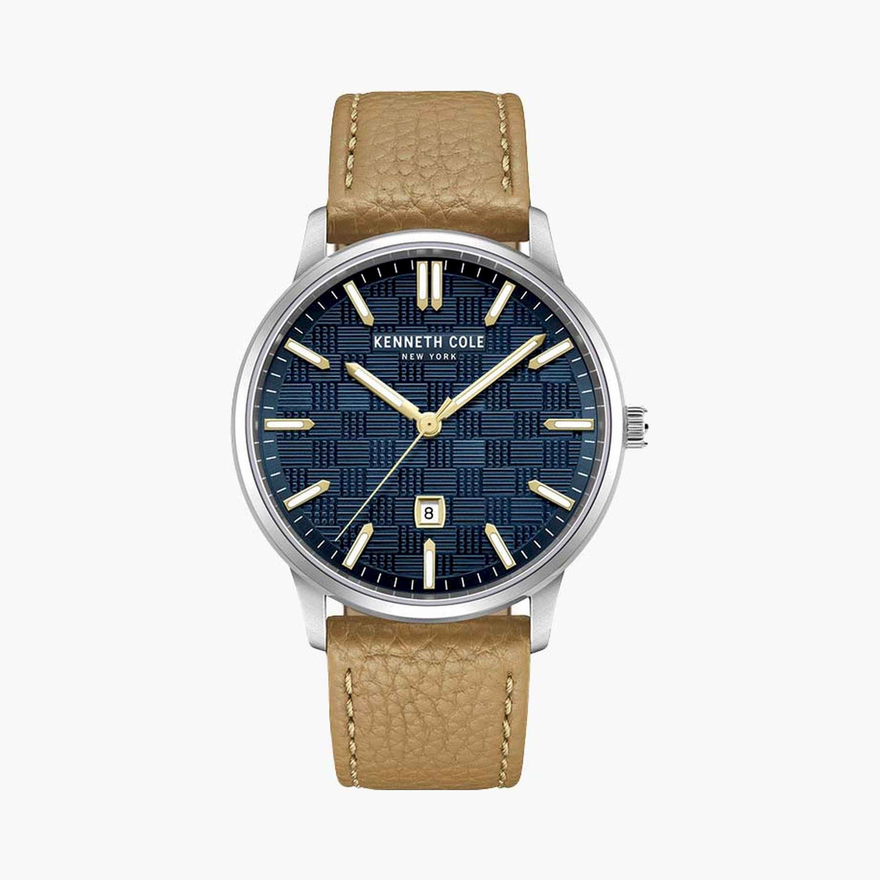 كينيث كول- ساعة  تناظرية  للرجال  سوار جلدي   42 مم  لون بني   | KCWGB0046901-men-watchesandjewellery-watches-image-1