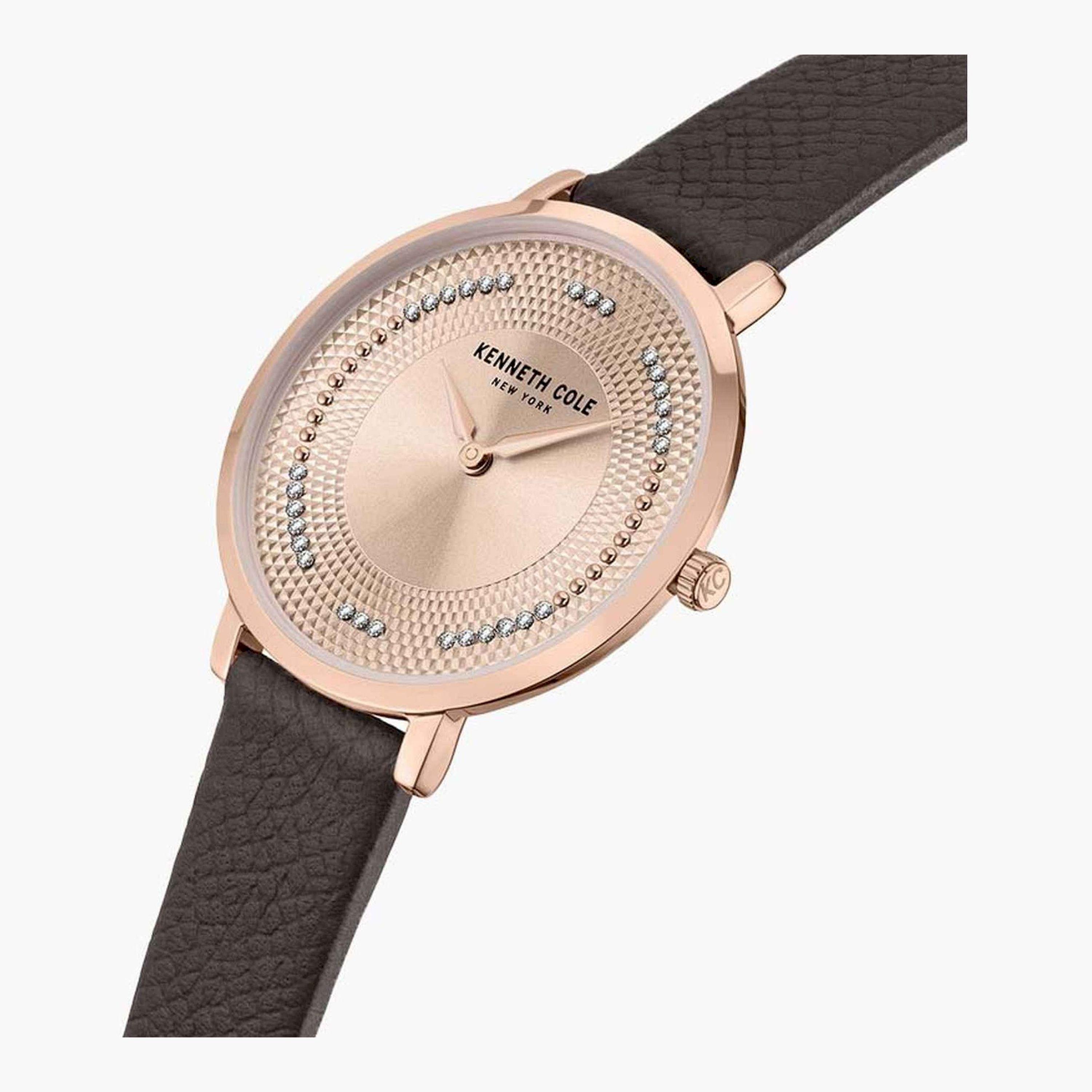 كينيث كول- ساعة  تناظرية  للنساء  سوار جلدي   34 مم  لون بني   | KCWLA0048103-women-watchesandjewellery-watches-image-2