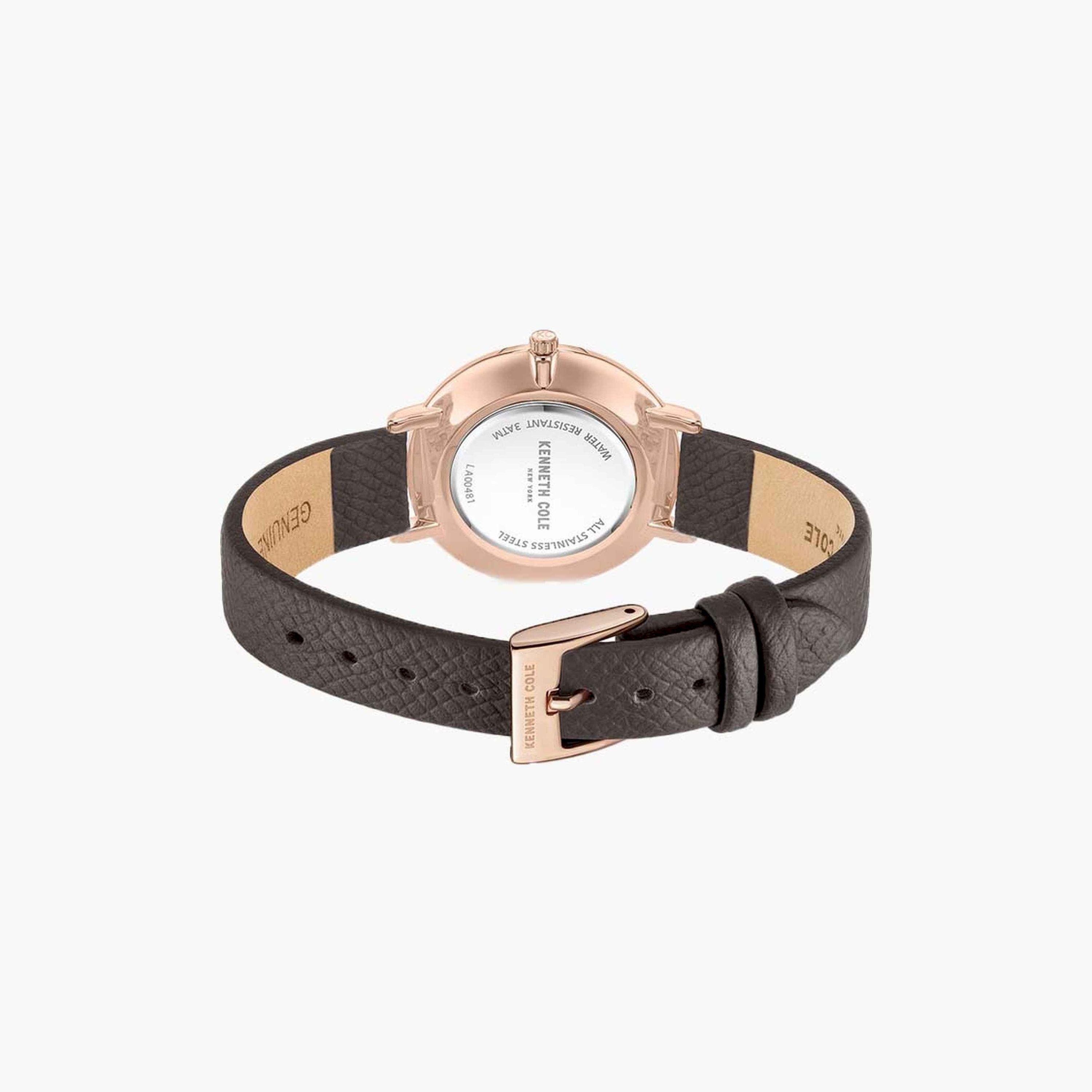 كينيث كول- ساعة  تناظرية  للنساء  سوار جلدي   34 مم  لون بني   | KCWLA0048103-women-watchesandjewellery-watches-image-3