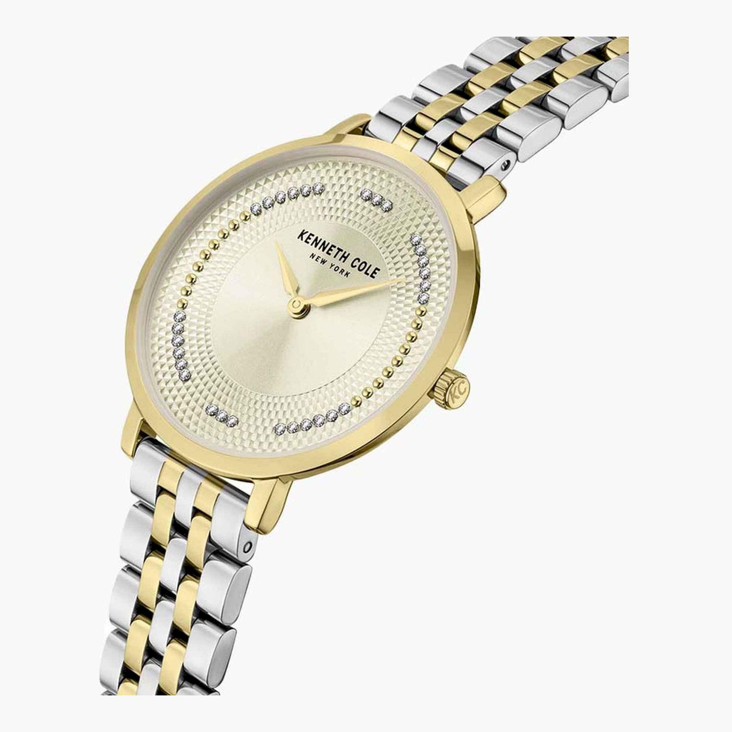 كينيث كول- ساعة  تناظرية  للنساء  سوار ستانلس ستيل   34 مم  لون فضي وذهبي | KCWLG0048104-women-watchesandjewellery-watches-image-2