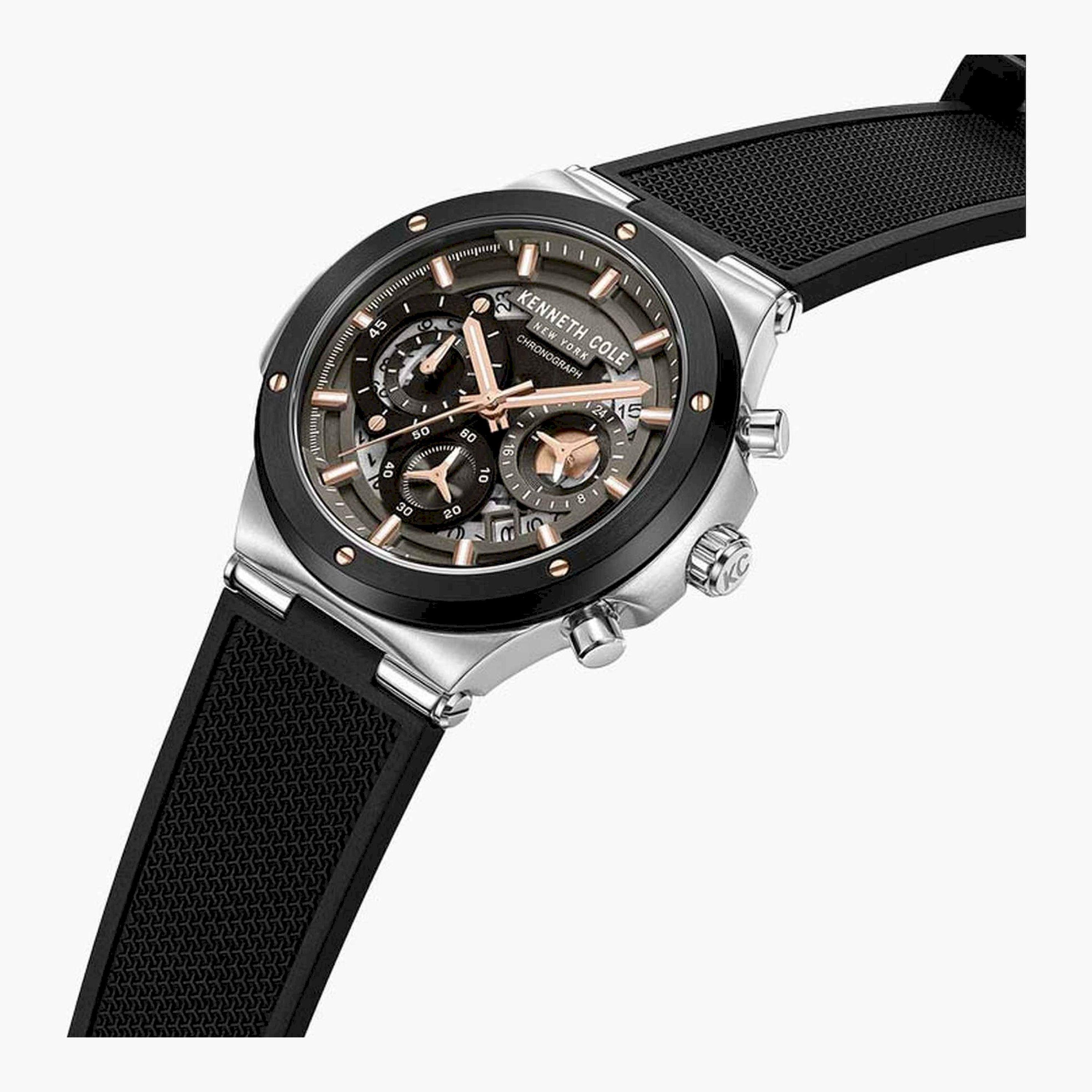 كينيث كول- ساعة  كرونوغراف  للرجال  سوار سيليكون   44 مم  لون أسود   | KCWGO0047301-men-watchesandjewellery-watches-image-2
