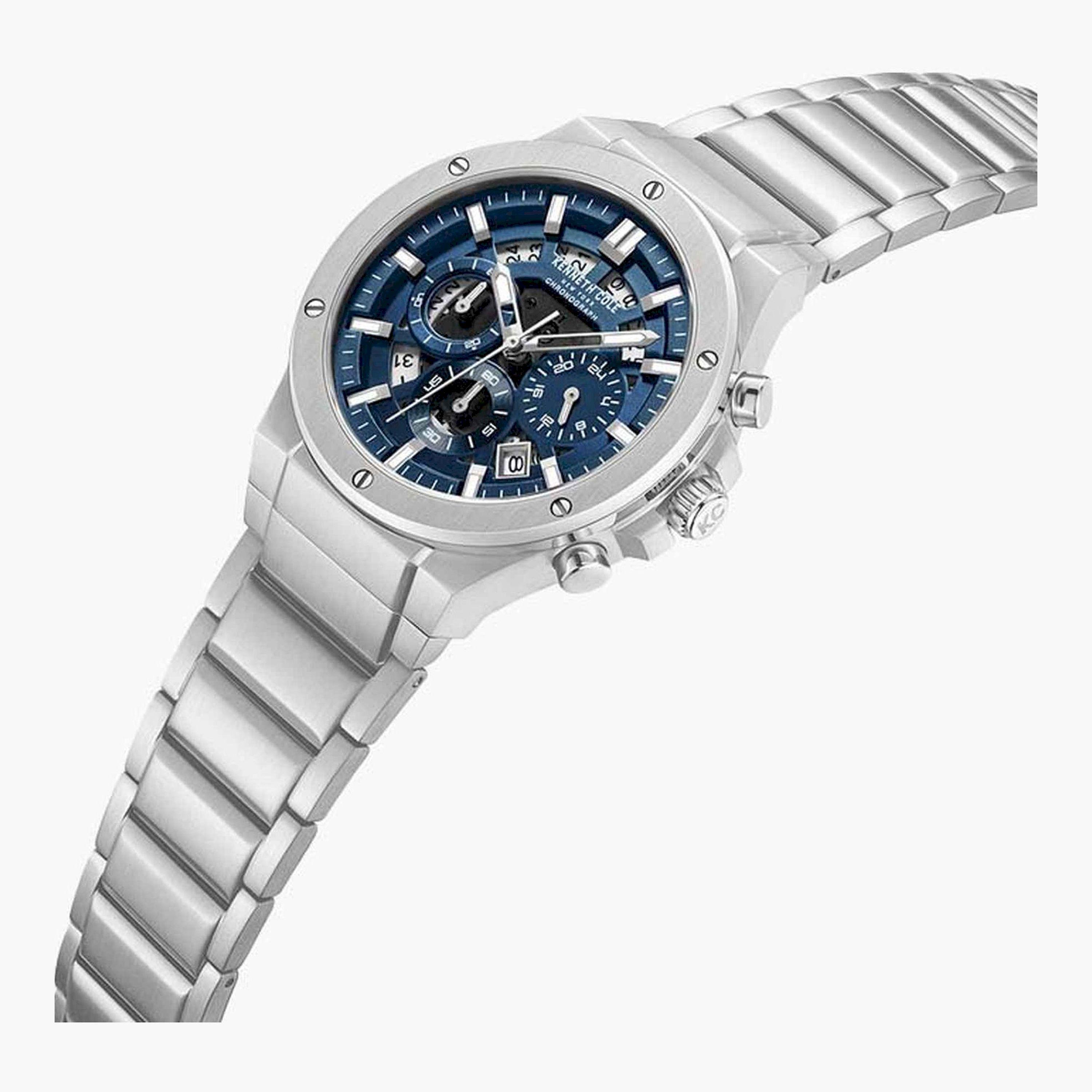 كينيث كول- ساعة  كرونوغراف  للرجال  سوار ستانلس ستيل   43 مم  لون فضي | KCWGI0058302-men-watchesandjewellery-watches-image-2