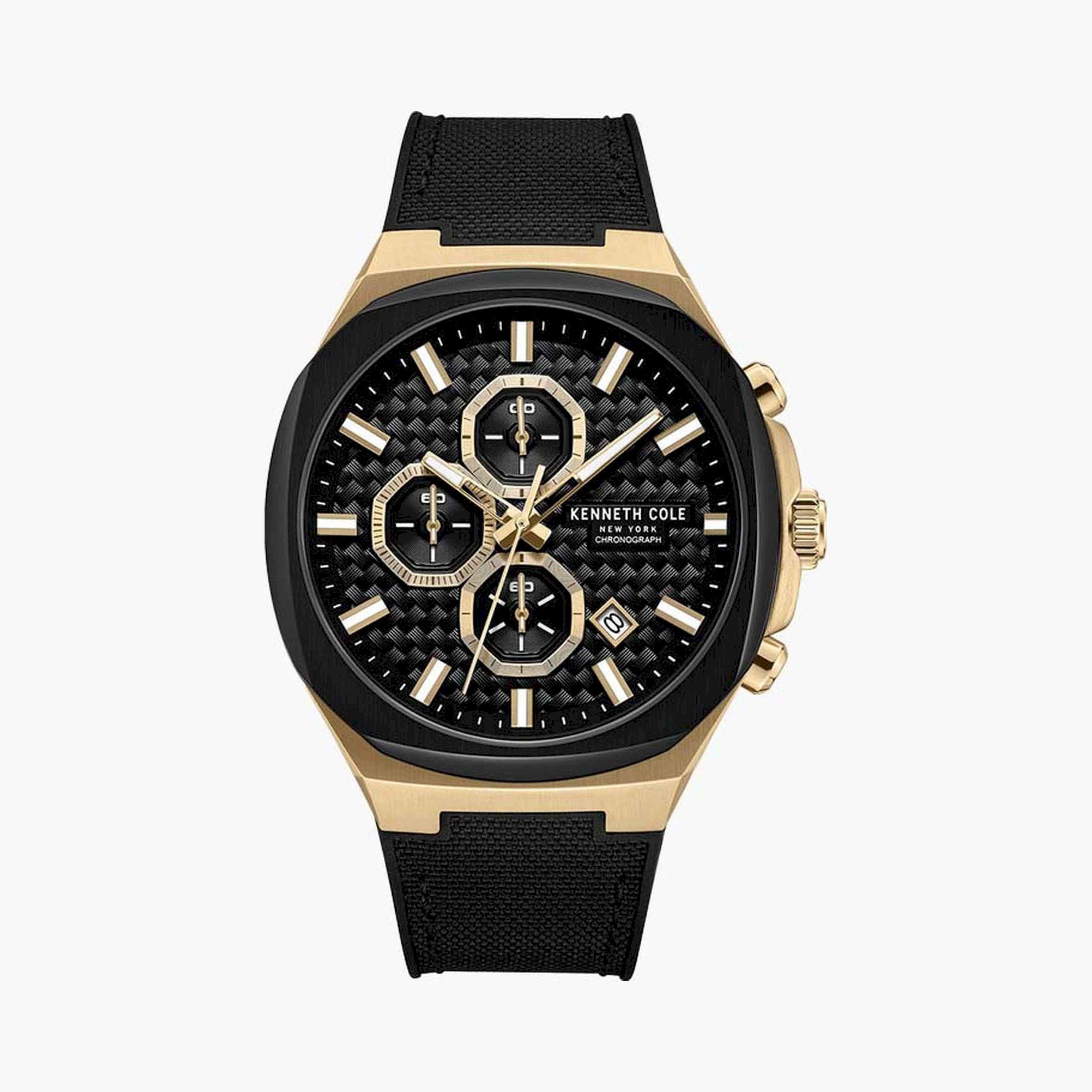 كينيث كول- ساعة  كرونوغراف  للرجال  سوار سيليكون   44 مم  لون أسود   | KCWGO0059602-men-watchesandjewellery-watches-image-1