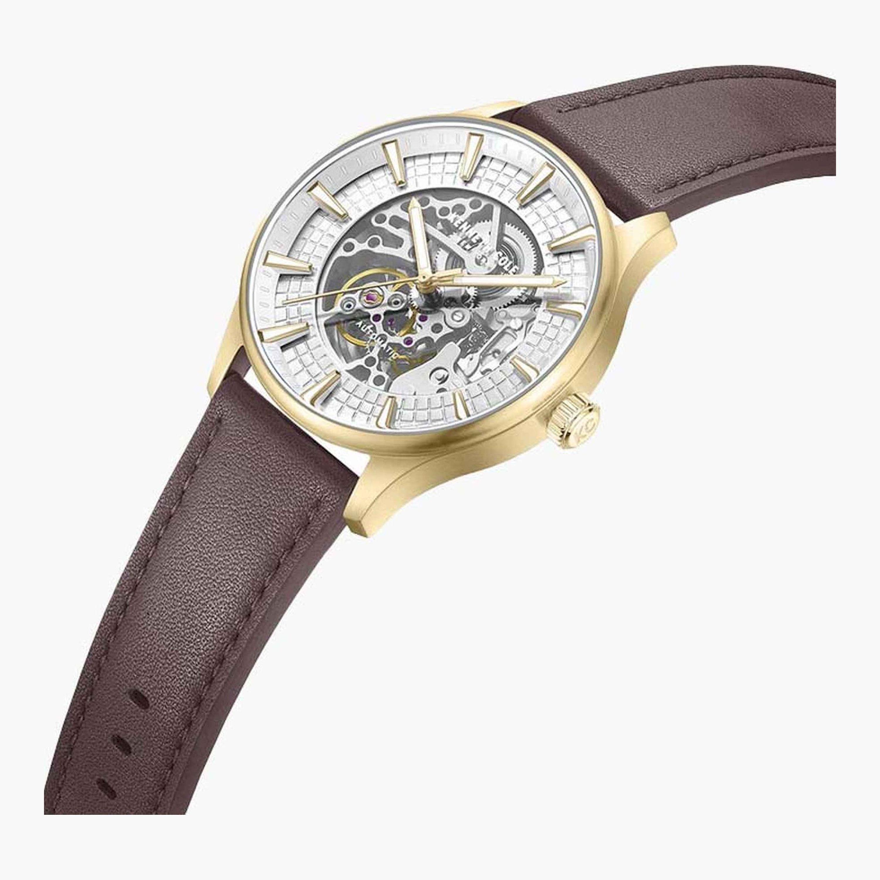 كينيث كول- ساعة  أتوماتيكية للرجال  سوار جلدي   44 مم  لون بني   | KCWGX0057901-men-watchesandjewellery-watches-image-2