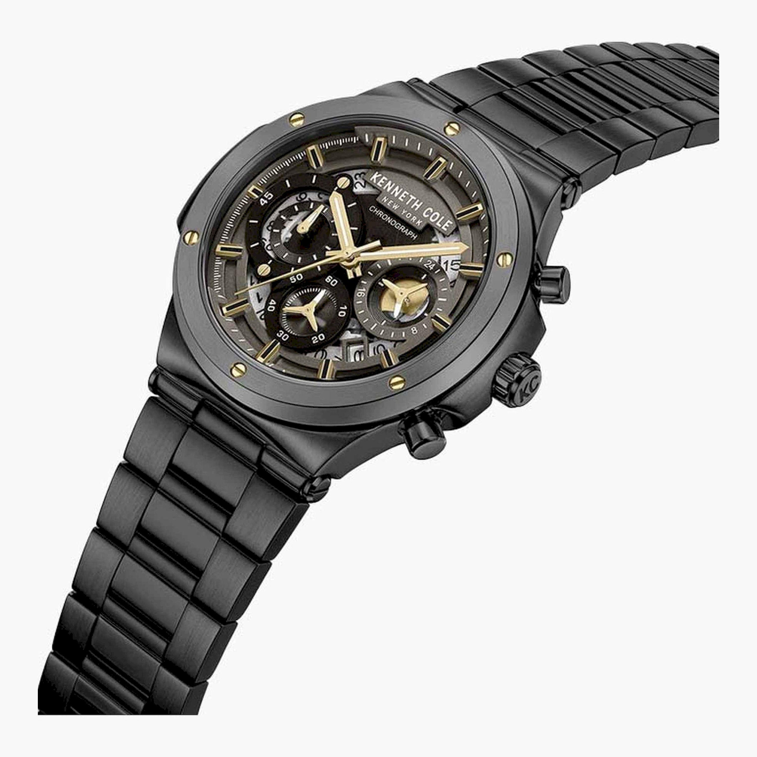 كينيث كول- ساعة  كرونوغراف  للرجال  سوار ستانلس ستيل   46 مم  لون أسود | KCWGI0047303-men-watchesandjewellery-watches-image-2