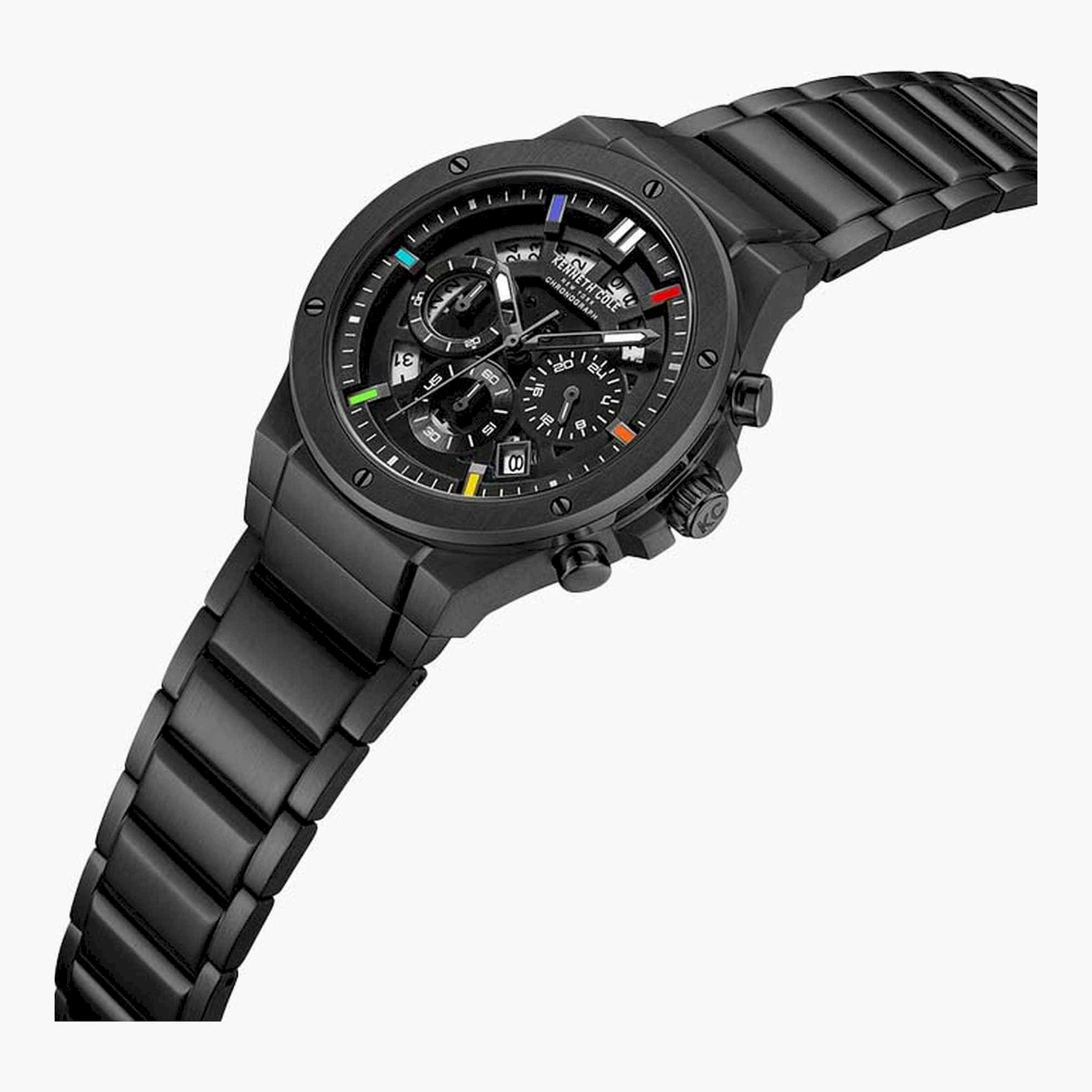كينيث كول- ساعة  كرونوغراف  للرجال  سوار ستانلس ستيل   43 مم  لون أسود | KCWGI0058301-men-watchesandjewellery-watches-image-2