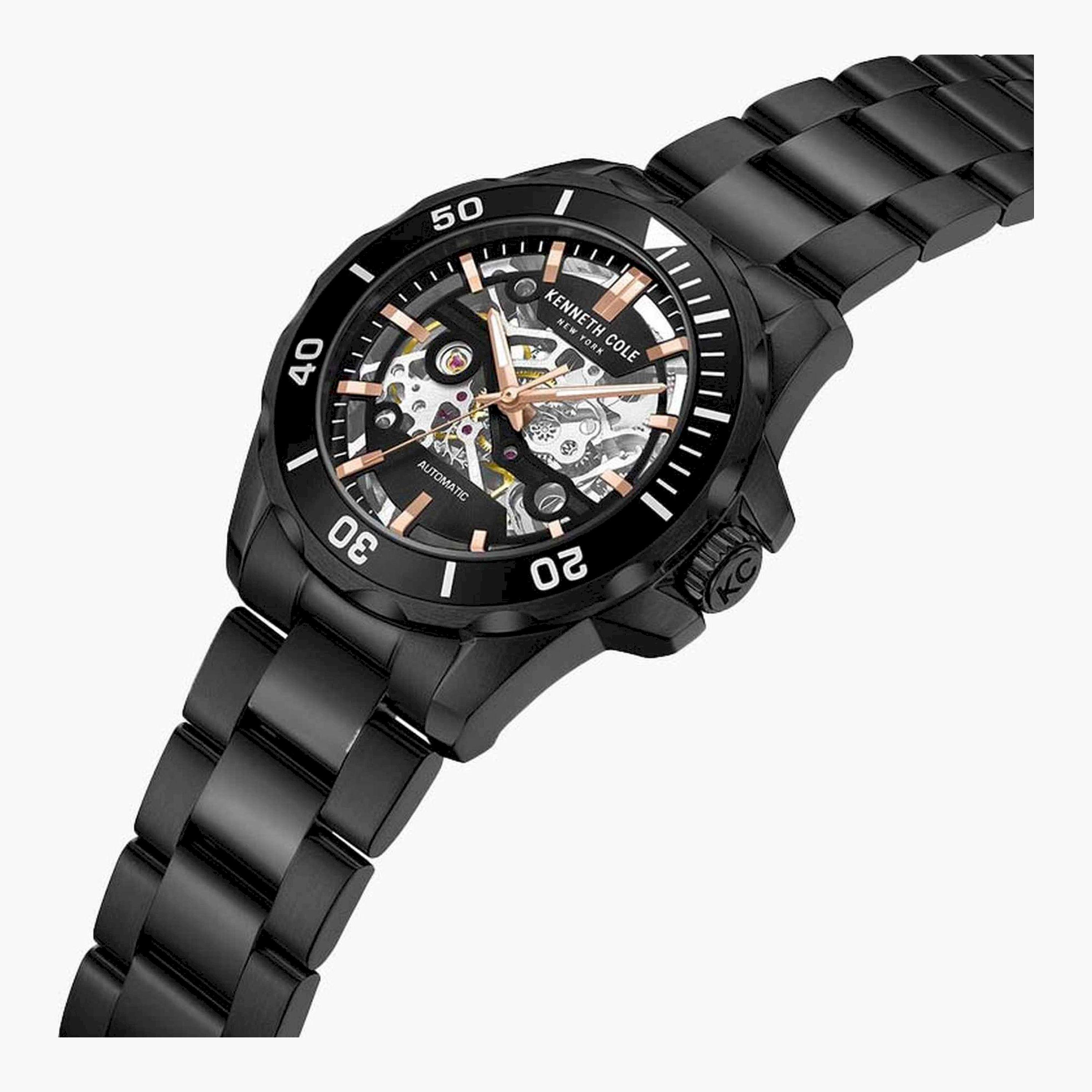 كينيث كول- ساعة  أتوماتيكية للرجال  سوار ستانلس ستيل   43 مم  لون أسود | KCWGY0046002-men-watchesandjewellery-watches-image-2
