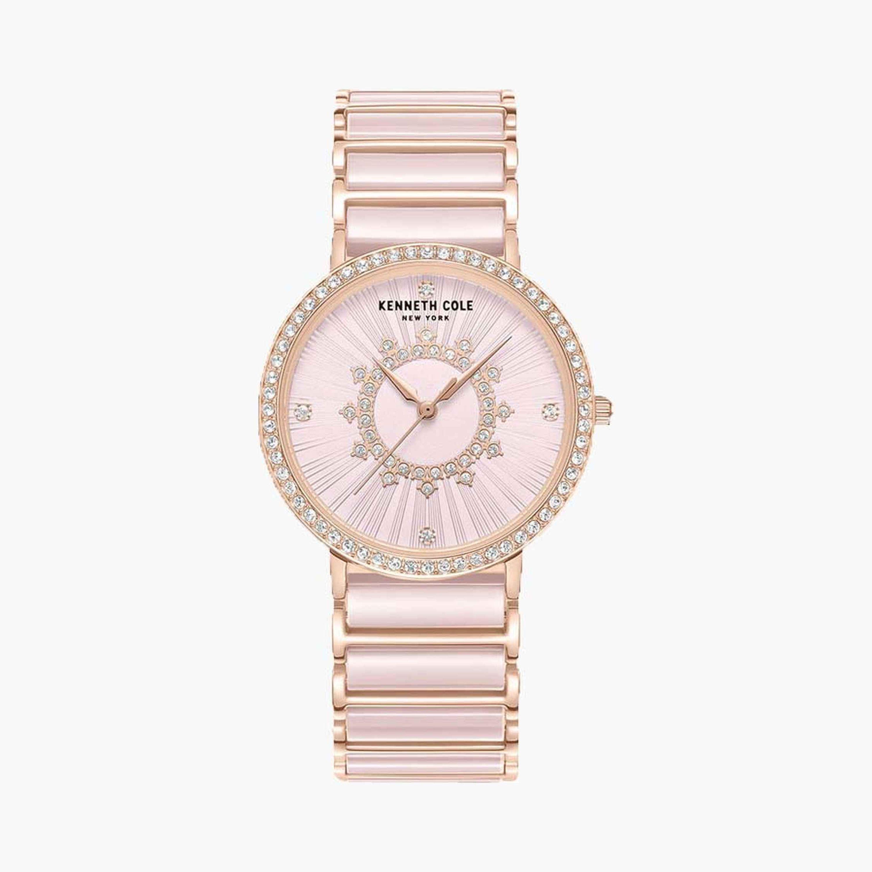 كينيث كول- ساعة  تناظرية  للنساء  سوار ستانلس ستيل   36 مم  لون زهري | KCWLG0062603-women-watchesandjewellery-watches-image-1