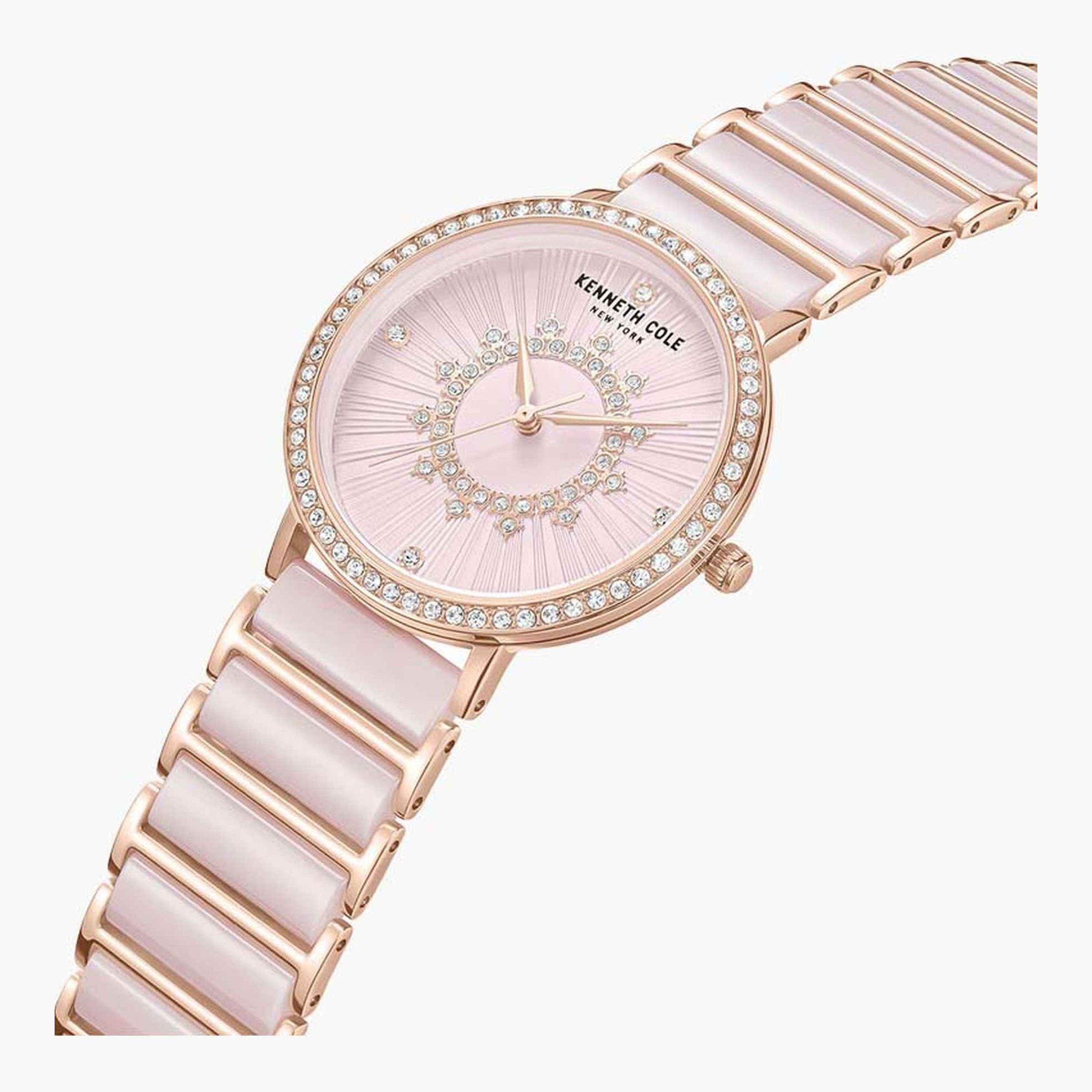 كينيث كول- ساعة  تناظرية  للنساء  سوار ستانلس ستيل   36 مم  لون زهري | KCWLG0062603-women-watchesandjewellery-watches-image-2