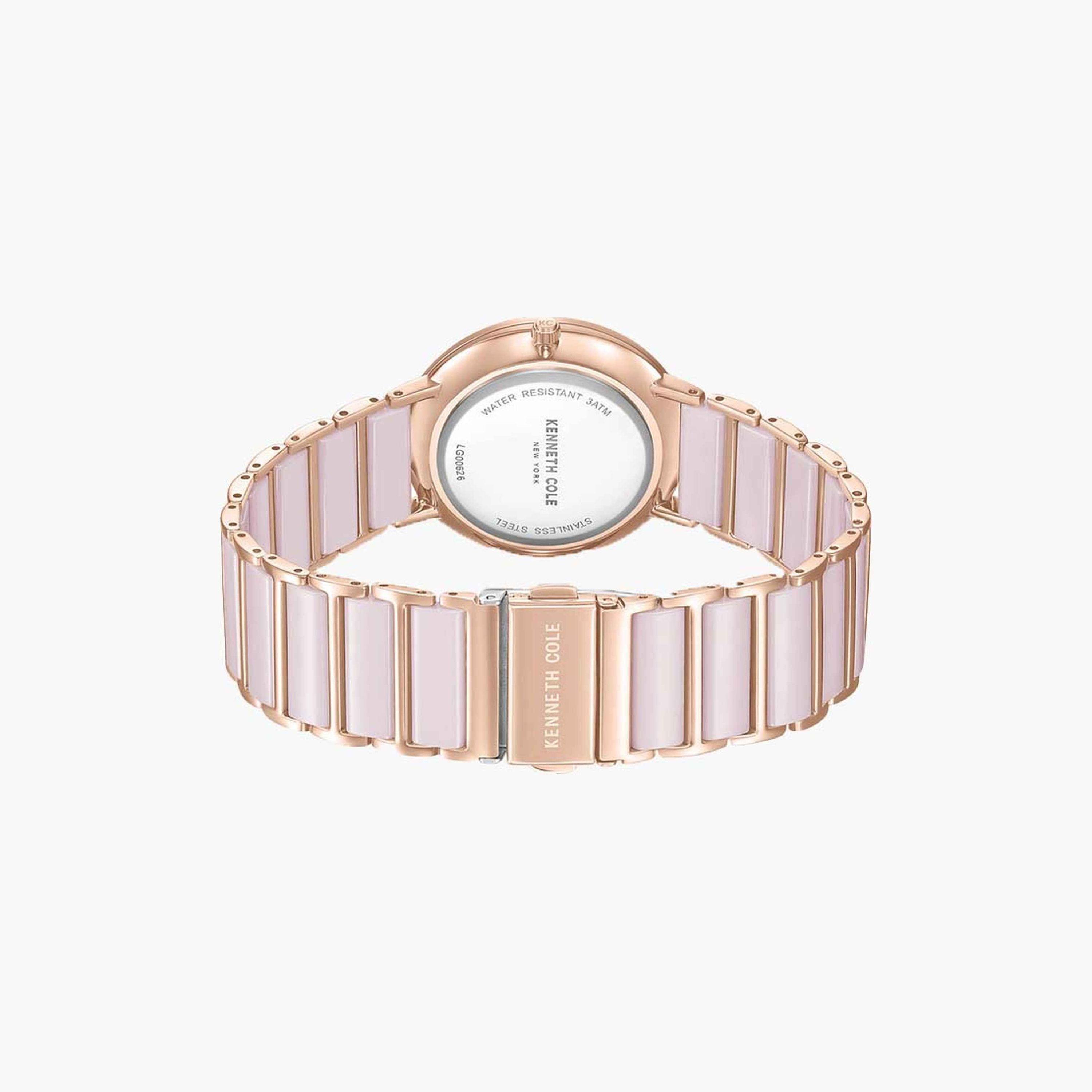كينيث كول- ساعة  تناظرية  للنساء  سوار ستانلس ستيل   36 مم  لون زهري | KCWLG0062603-women-watchesandjewellery-watches-image-3
