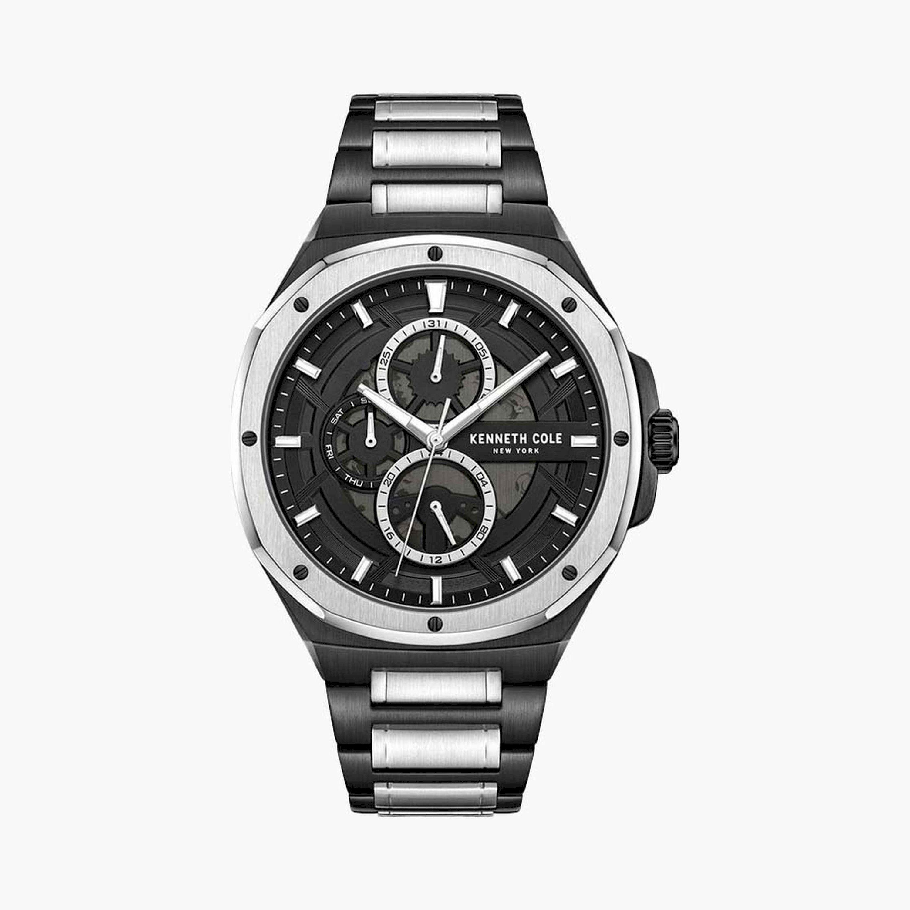 Kenneth Cole Men's 44 MM Black Chronograph Stainless Steel Watch | KCWGK0047203-men-watchesandjewellery-watches-image-1
