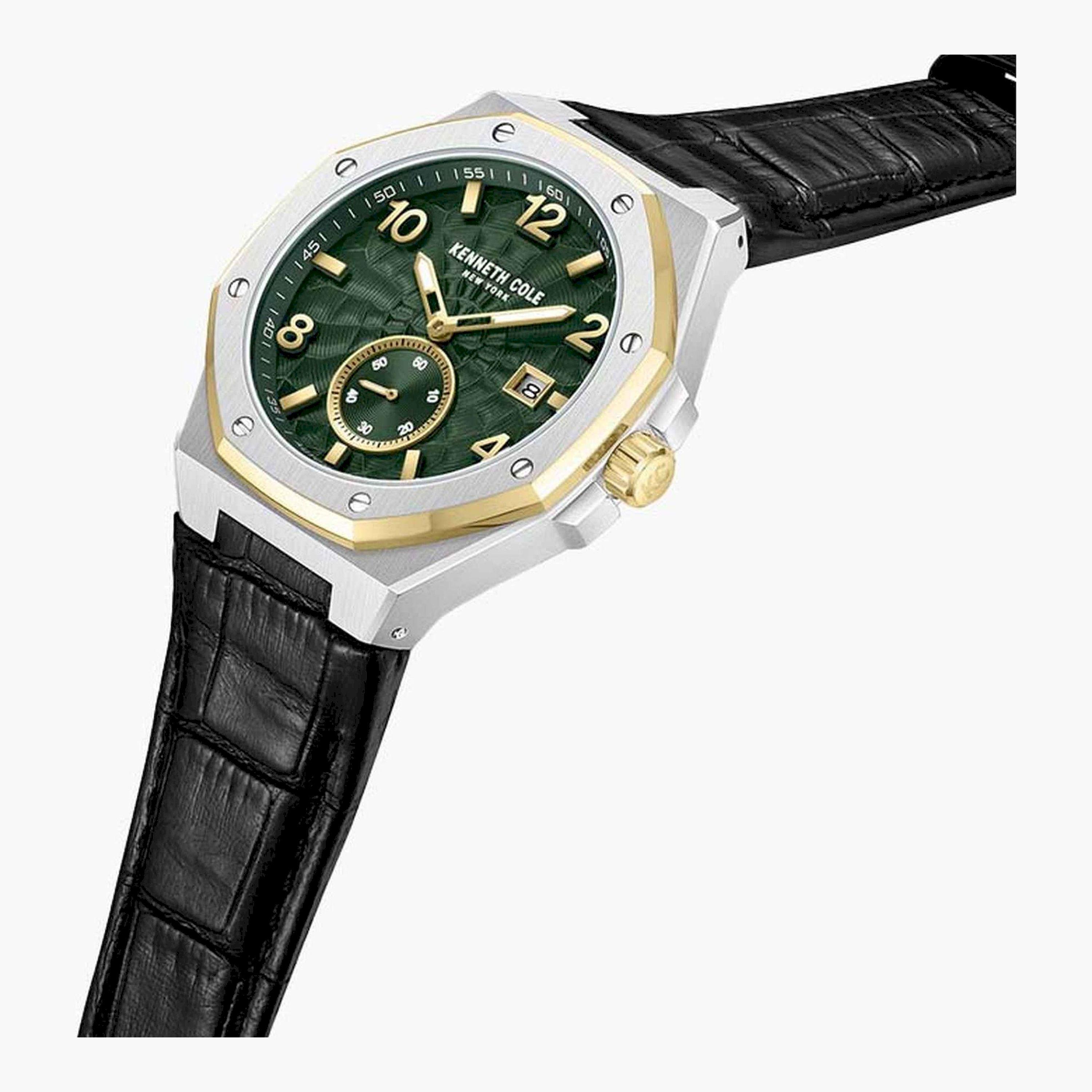 Kenneth Cole Men's 42 MM Black Automatic Leather Watch | KCWGX0059003-men-watchesandjewellery-watches-image-2
