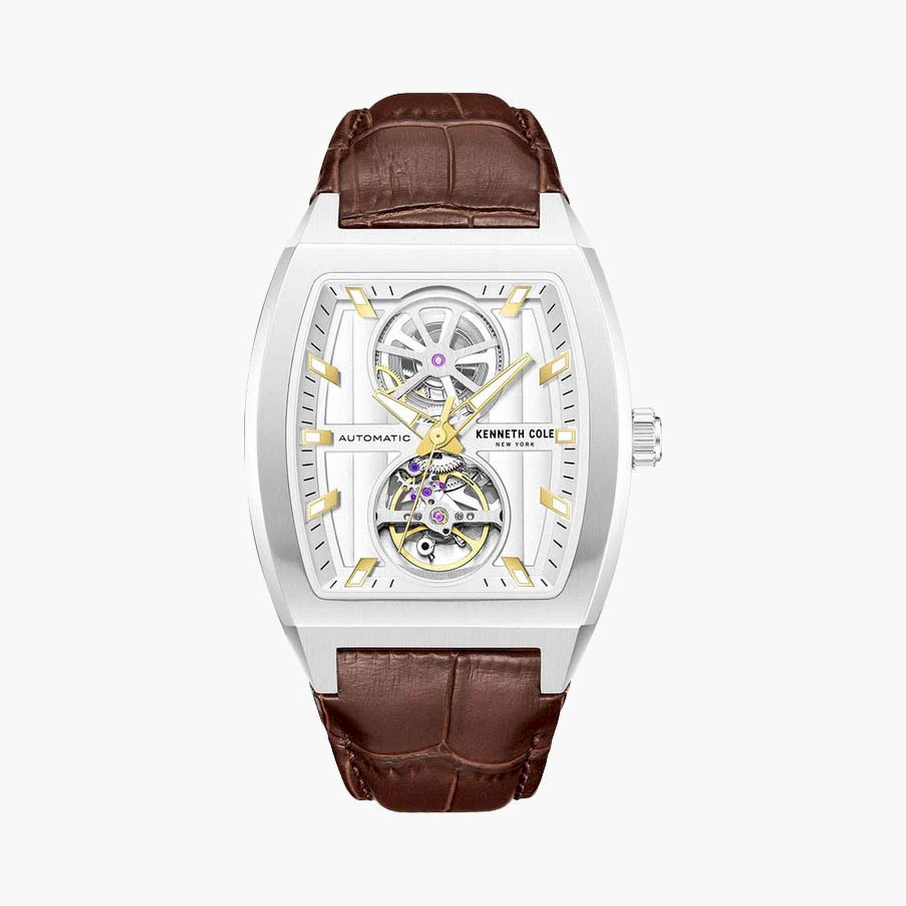 كينيث كول- ساعة  أتوماتيكية للرجال  سوار جلدي   40 مم  لون بني   | KCWGX0058801-men-watchesandjewellery-watches-image-1
