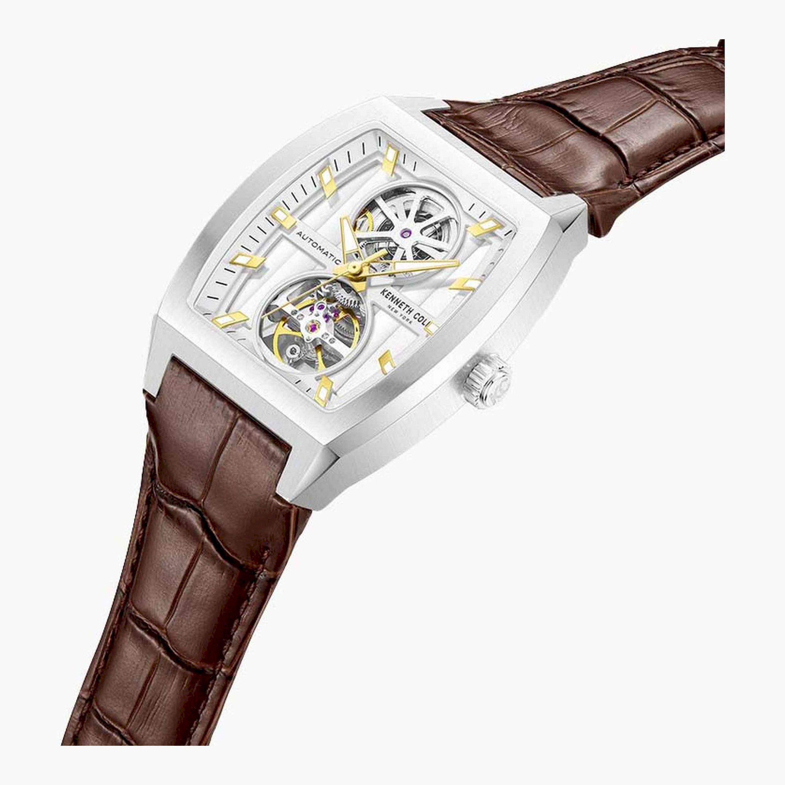 كينيث كول- ساعة  أتوماتيكية للرجال  سوار جلدي   40 مم  لون بني   | KCWGX0058801-men-watchesandjewellery-watches-image-2