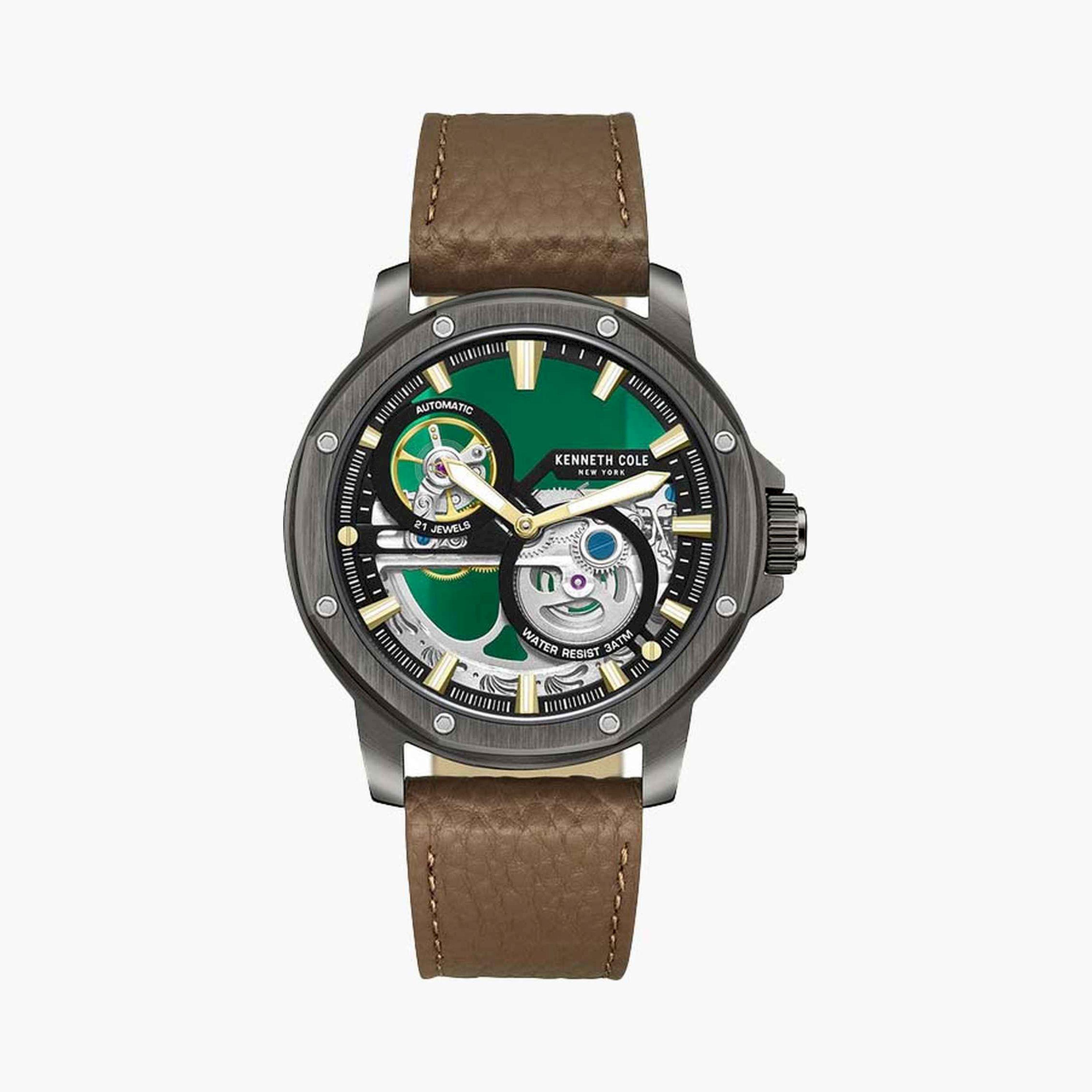 كينيث كول- ساعة  أتوماتيكية للرجال  سوار جلدي   44 مم  لون بني   | KCWGE0033701-men-watchesandjewellery-watches-image-1