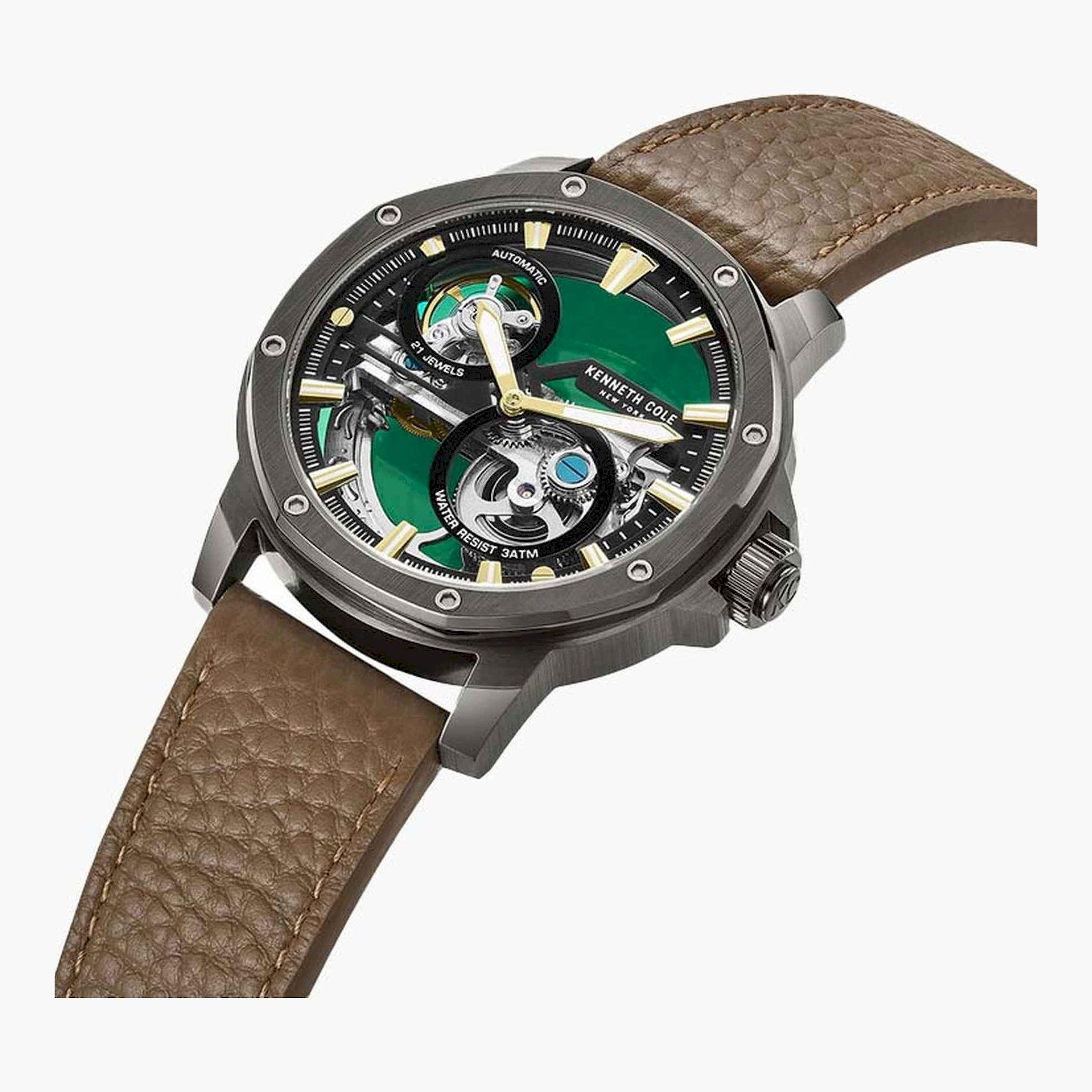 كينيث كول- ساعة  أتوماتيكية للرجال  سوار جلدي   44 مم  لون بني   | KCWGE0033701-men-watchesandjewellery-watches-image-2