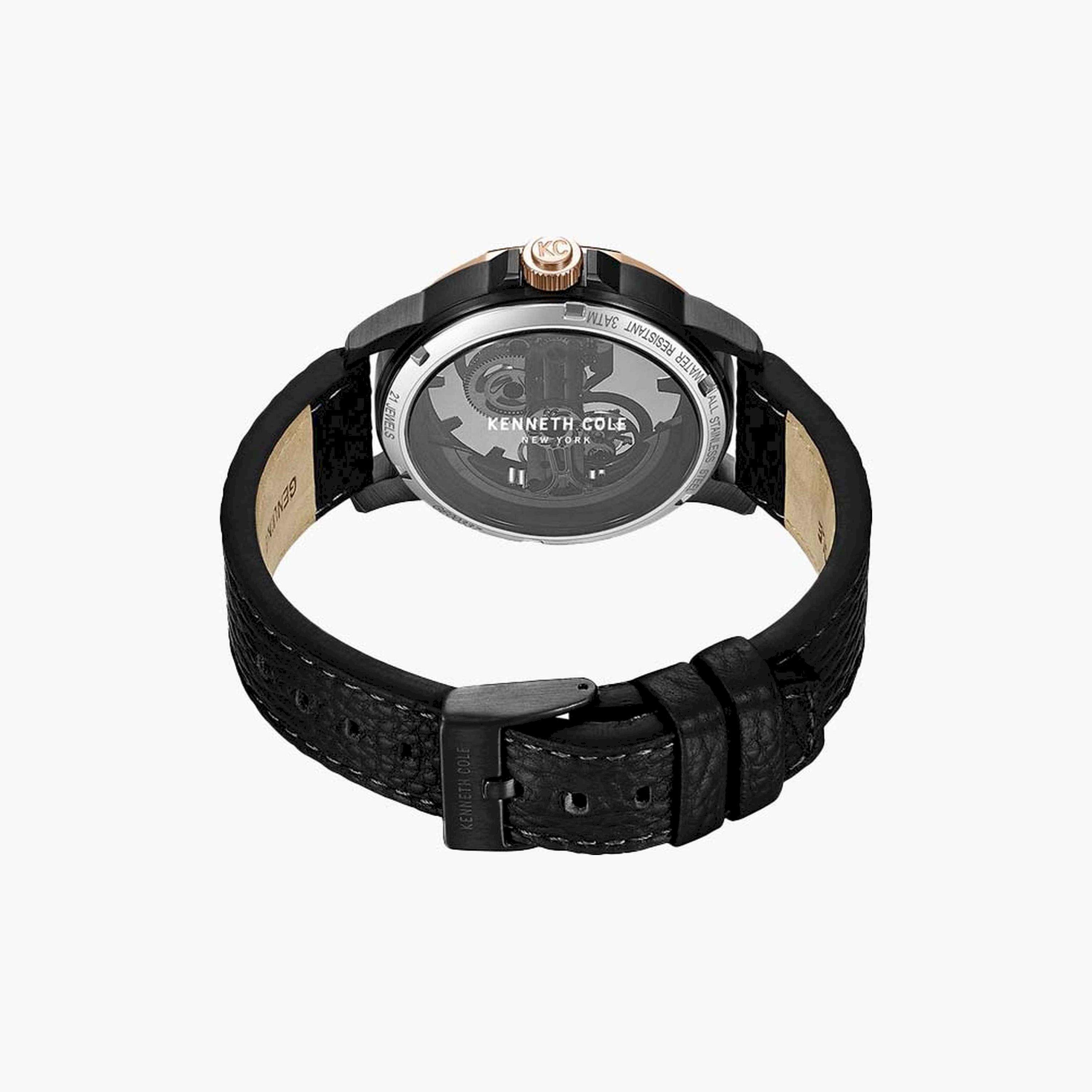 كينيث كول- ساعة  أتوماتيكية للرجال  سوار جلدي   44 مم  لون أسود   | KCWGE0033702-men-watchesandjewellery-watches-image-3