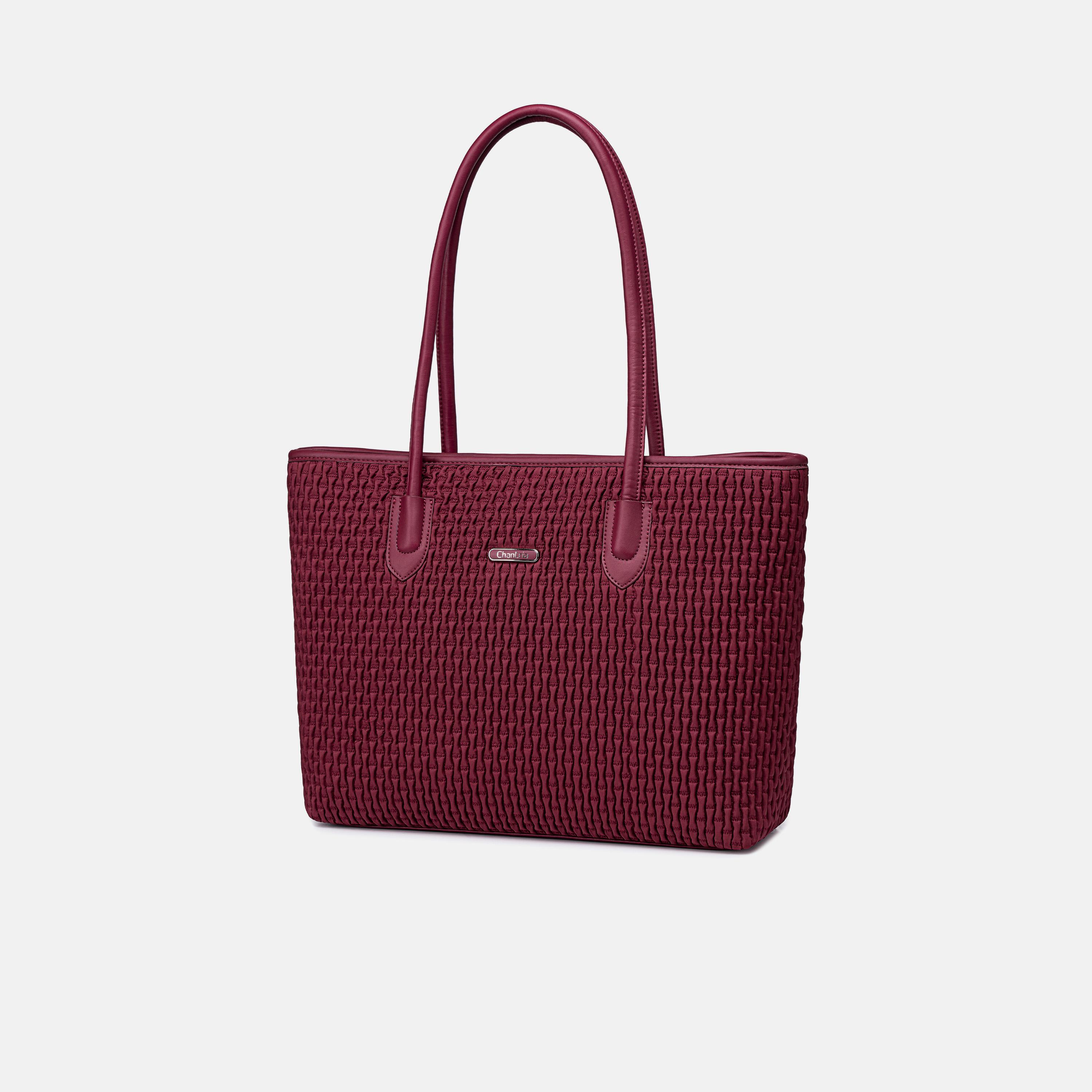 Chantria Textured Double-Handle Shoulder Bag with Zipper Closure | CB00800-women-bagsandwallets-handbags-image-1