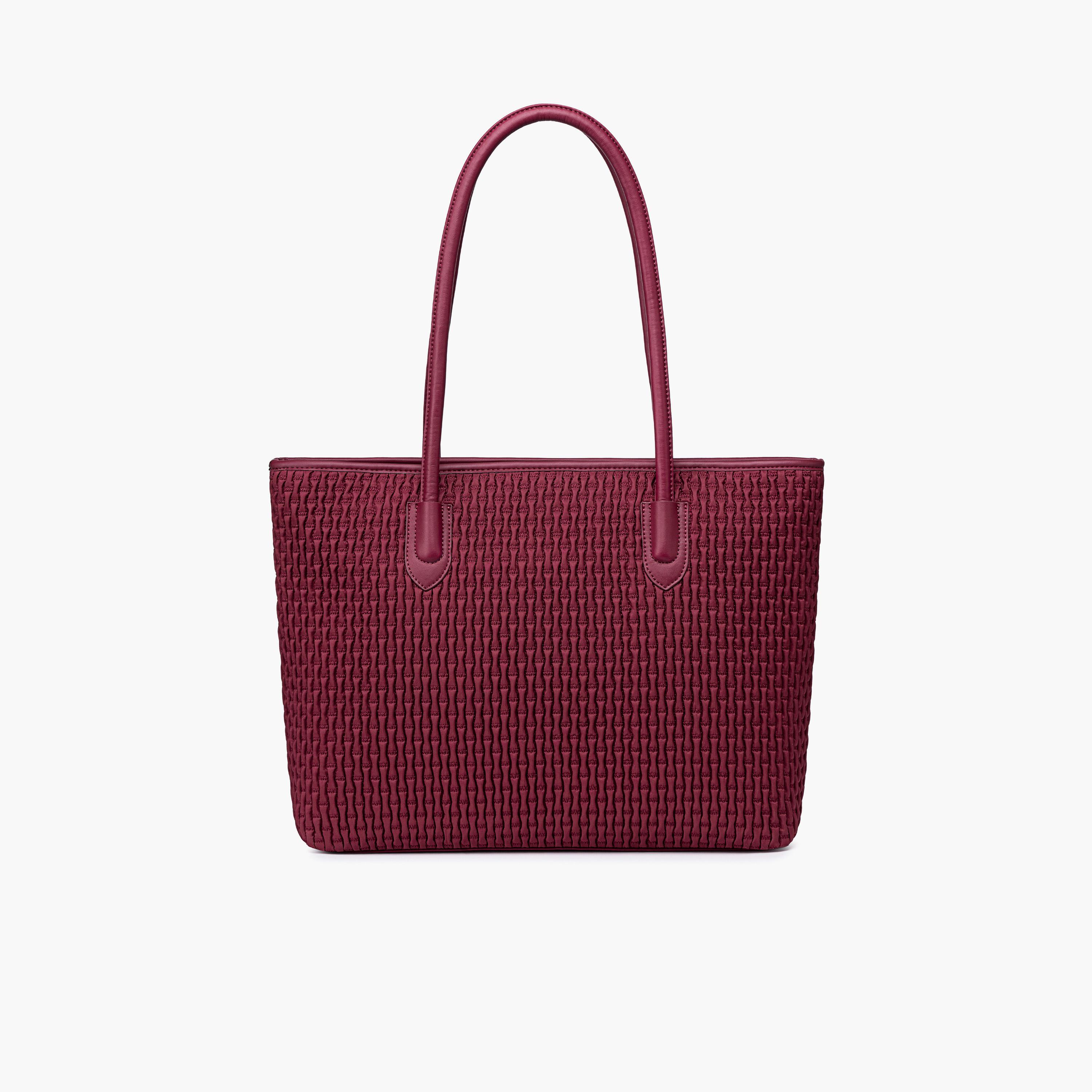 Chantria Textured Double-Handle Shoulder Bag with Zipper Closure | CB00800-women-bagsandwallets-handbags-image-3