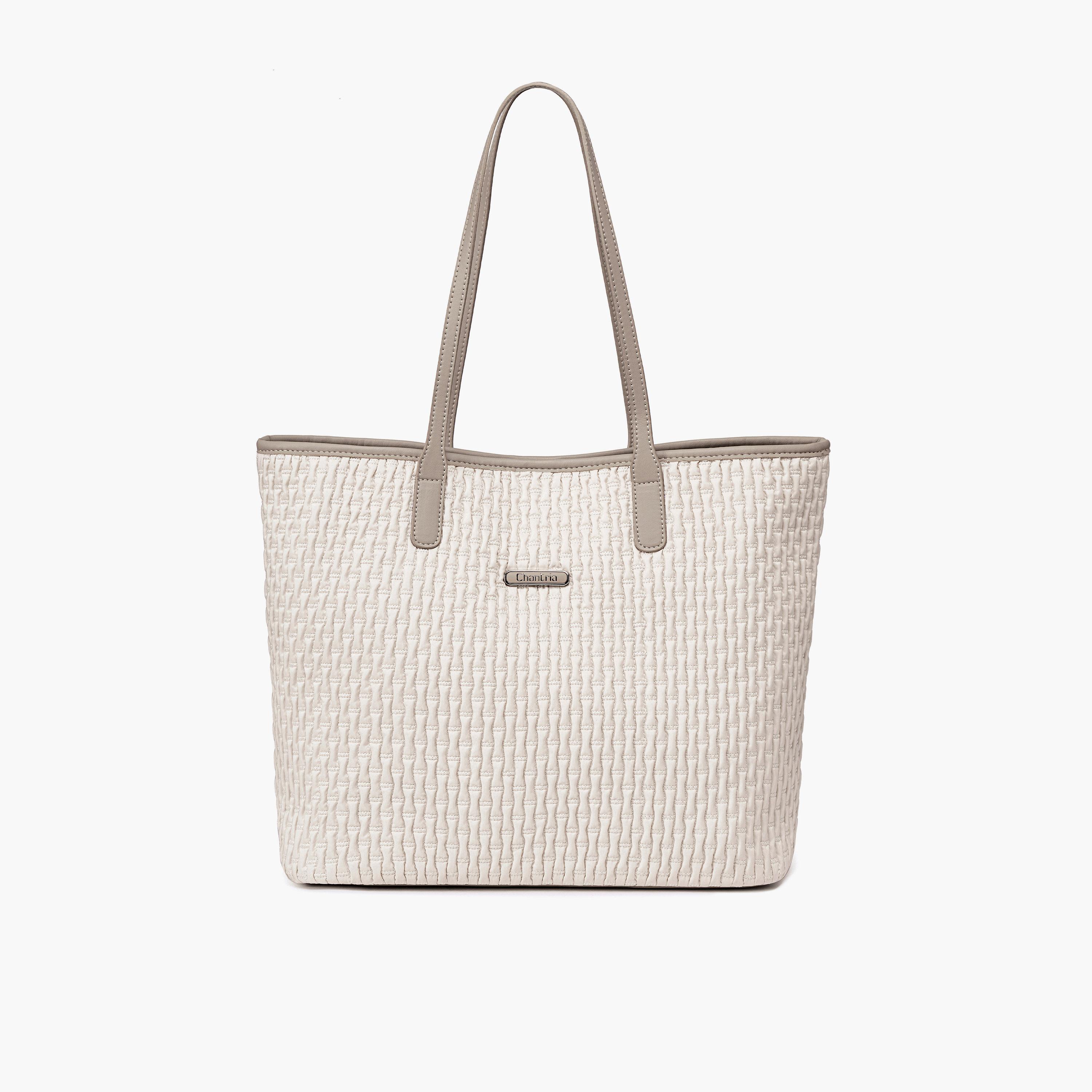 Chantria Textured Double-Handle Tote Bag with Magnetic closure | CB00801-women-bagsandwallets-handbags-image-2