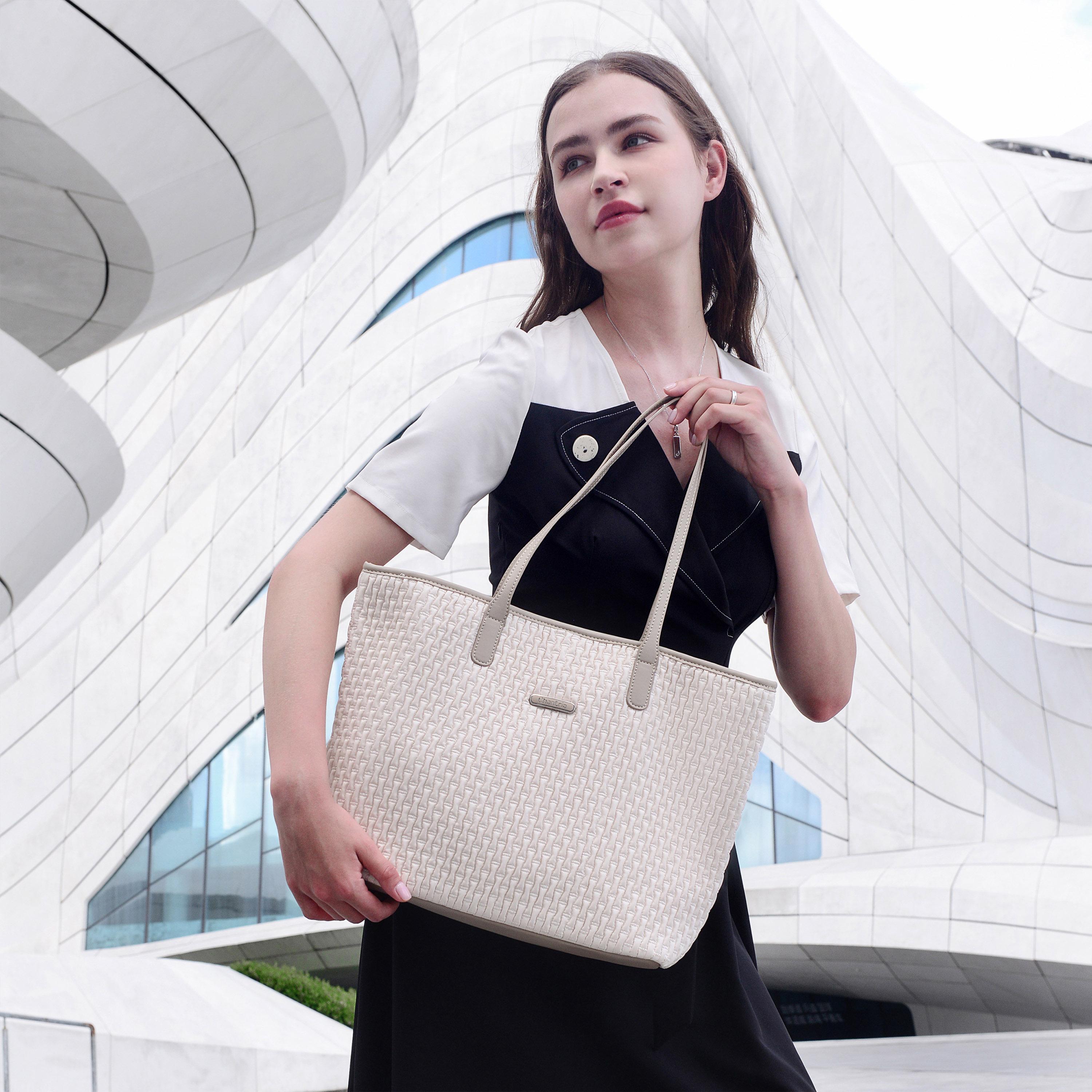 Chantria Textured Double-Handle Tote Bag with Magnetic closure | CB00801-women-bagsandwallets-handbags-image-5